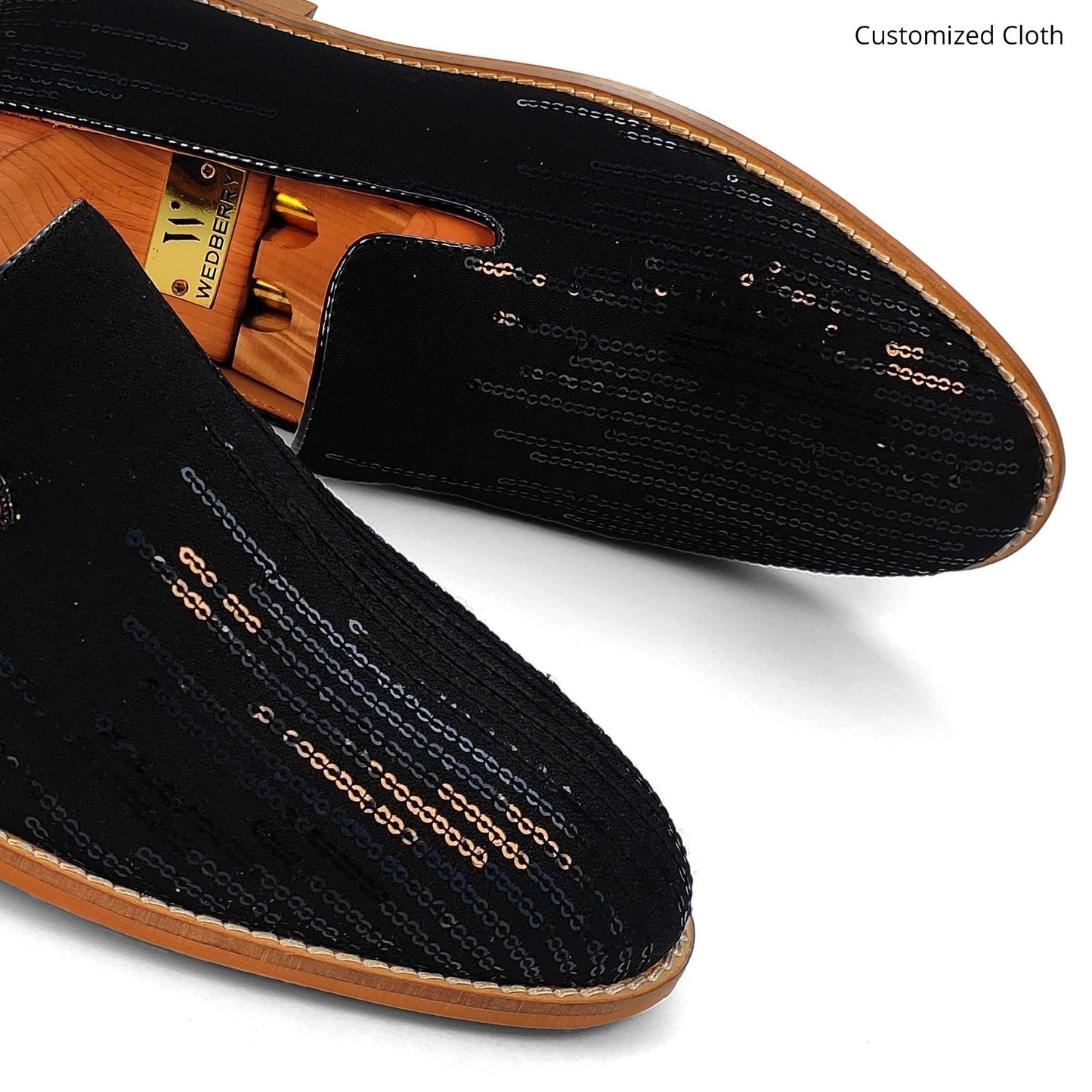 Black Embroidery Wedding Ethnic Shoes Party Loafers for Men