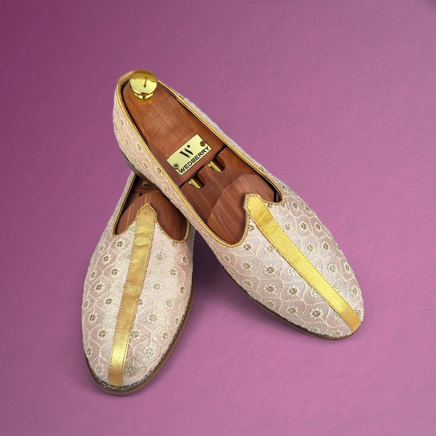 Light Pink Embroidery Wedding Shoes for Men