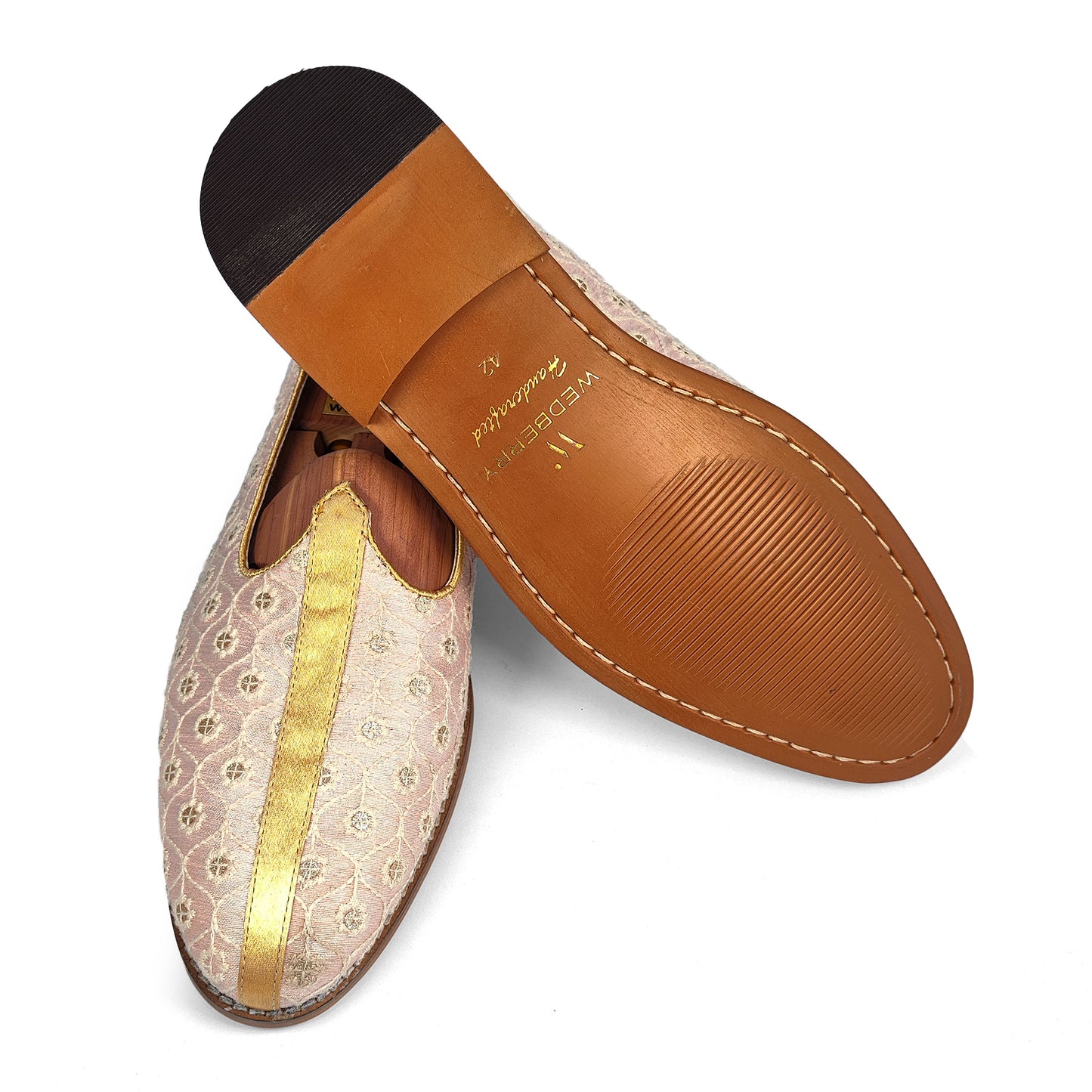 Light Pink Embroidery Wedding Shoes for Men