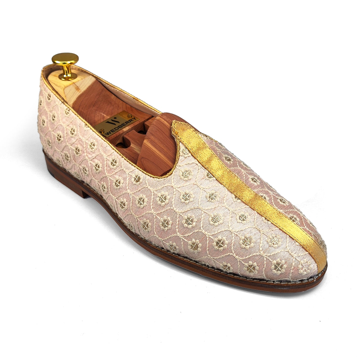 Light Pink Embroidery Wedding Shoes for Men