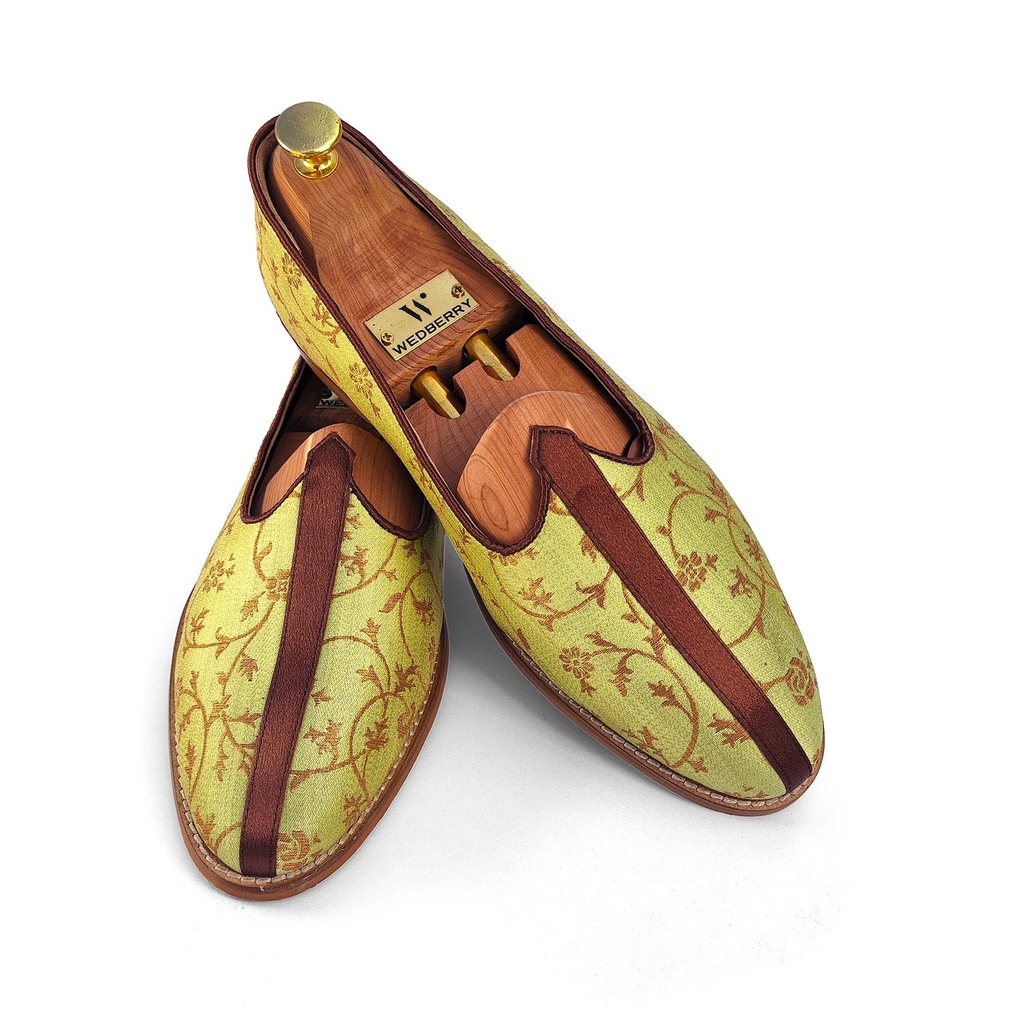Pista Green Embroidery Wedding Mojari for Men