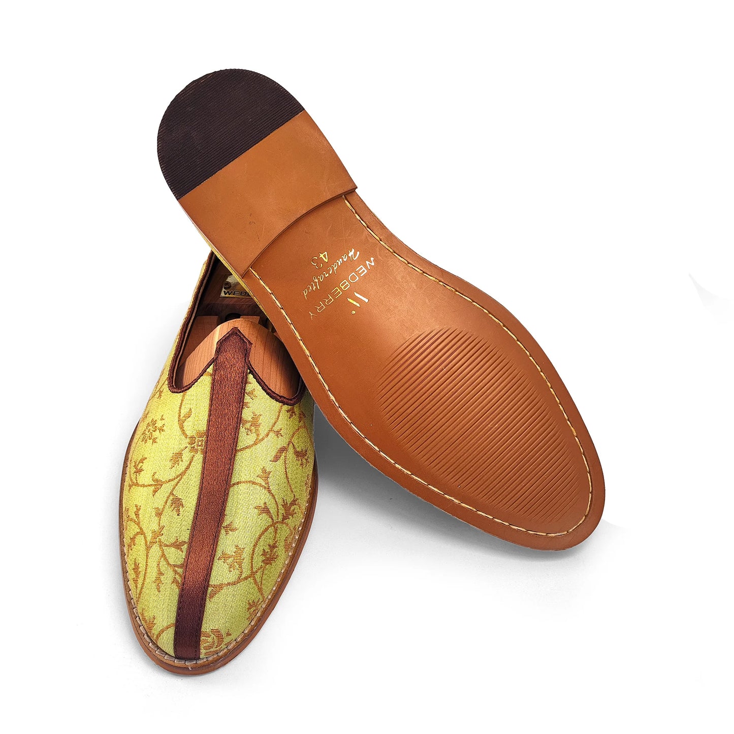 Pista Green Embroidery Wedding Mojari for Men