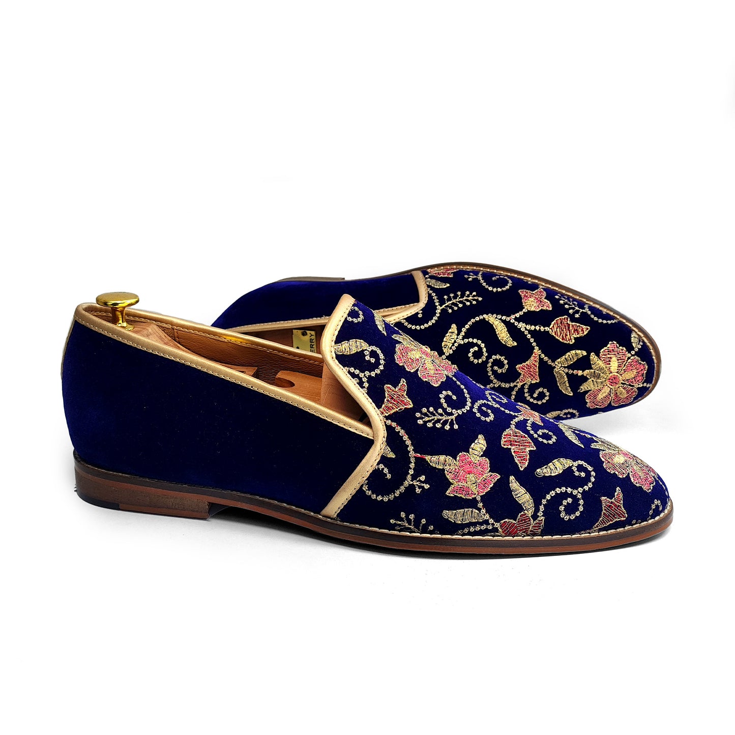 Navy Velvet Embroidered in Duet for Men