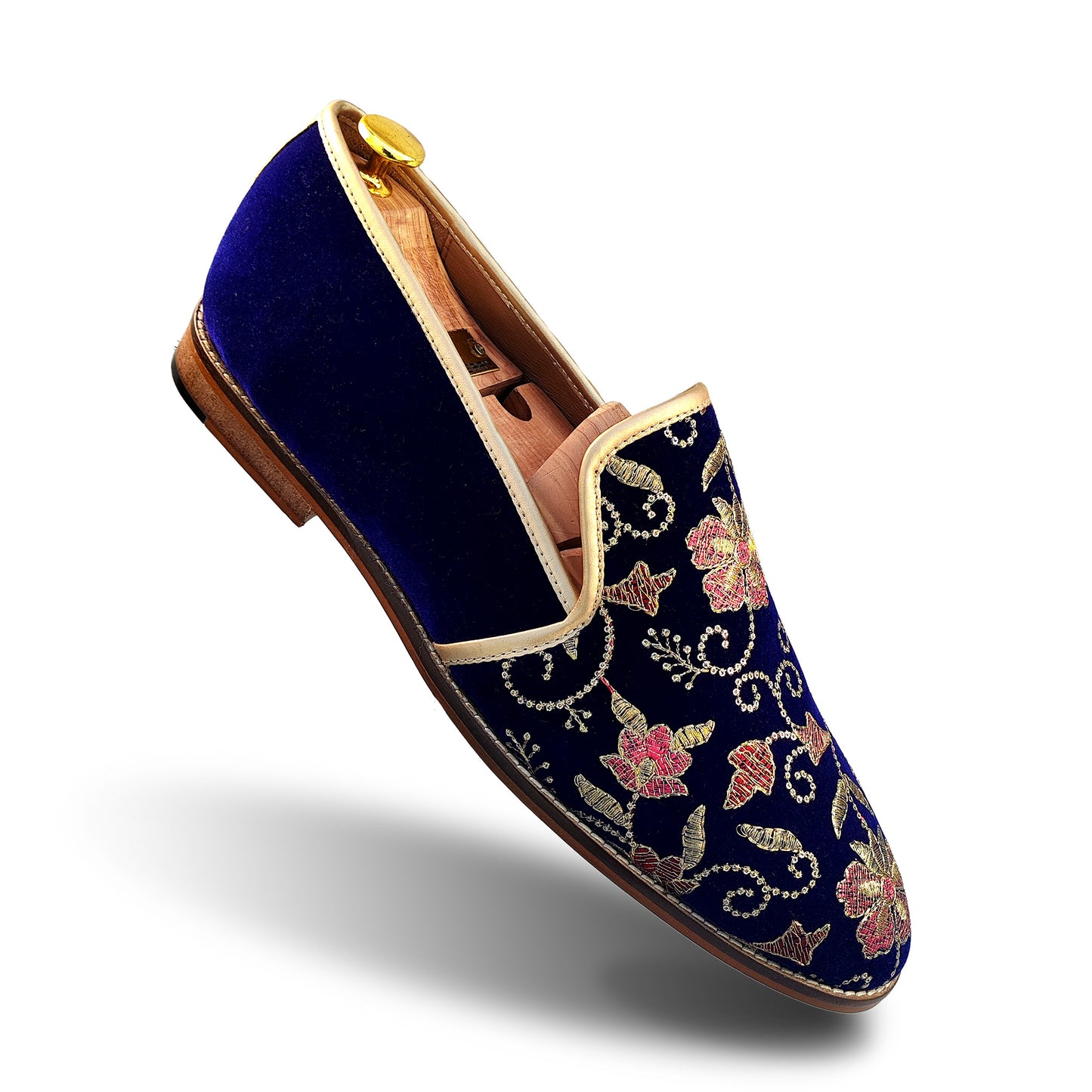 Navy Velvet Embroidered in Duet for Men