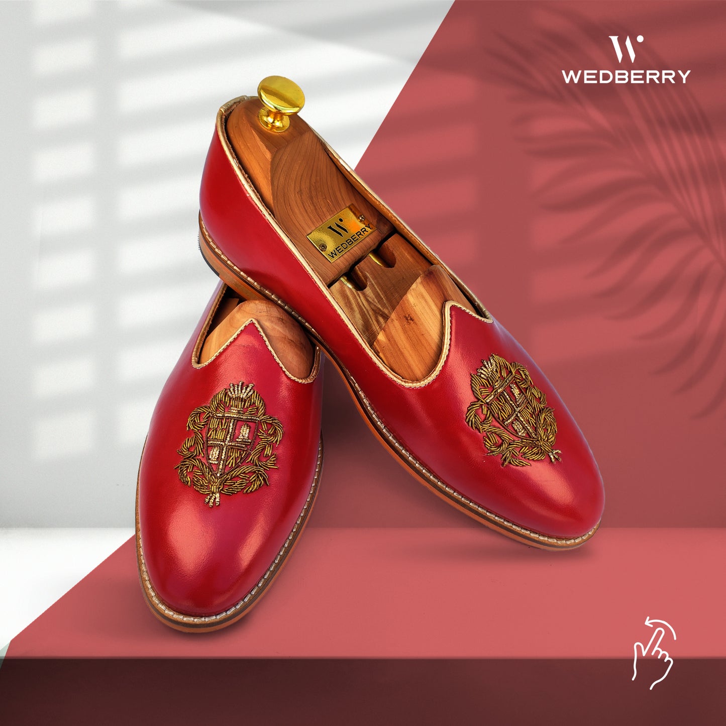 Cherry Zardozi Handwork Nagra Slipon Mojri for Men