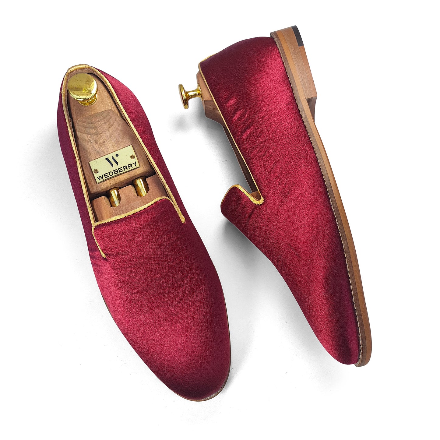 Maroon Solid Wedding Ethnic Party Shoes for Men