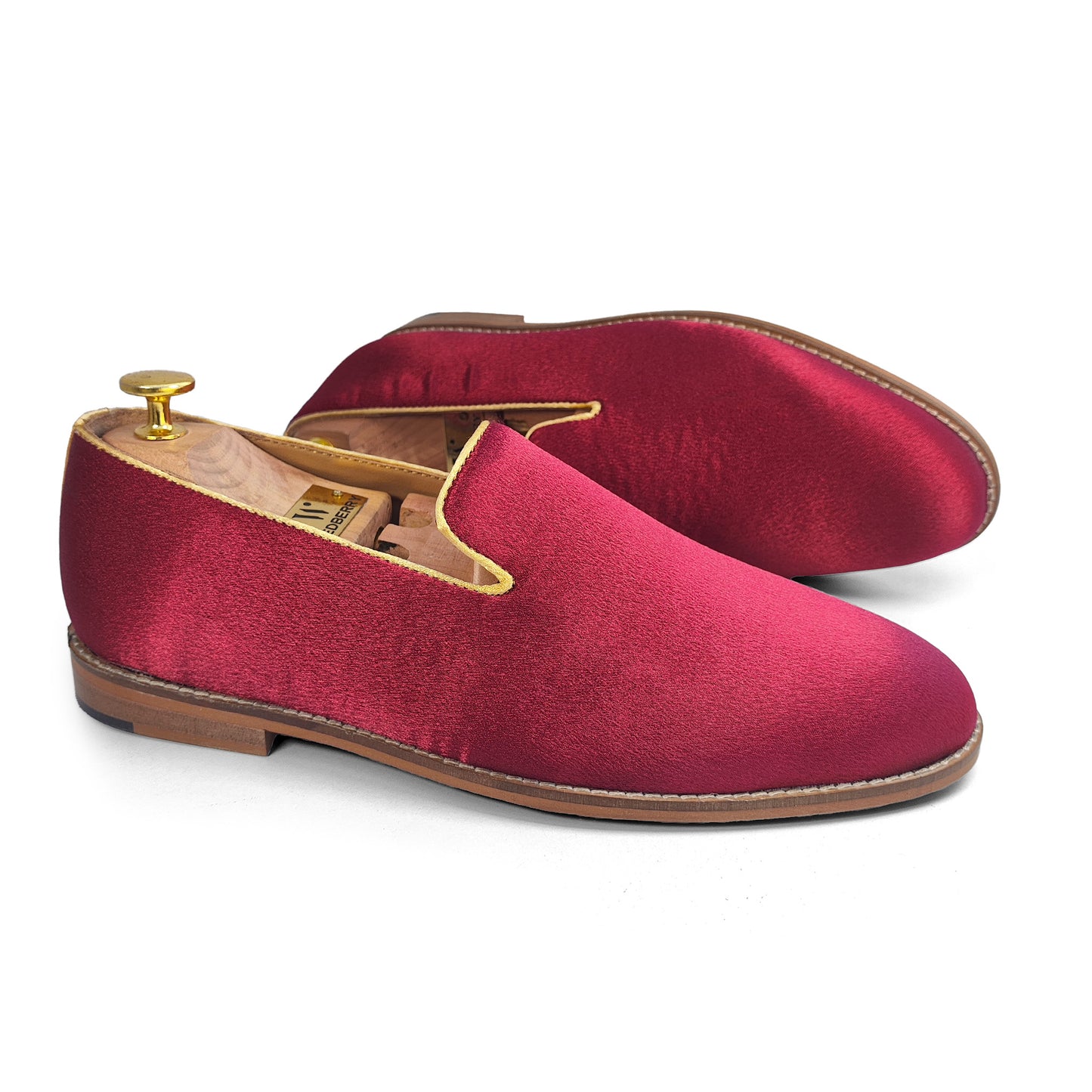 Maroon Solid Wedding Ethnic Party Shoes for Men