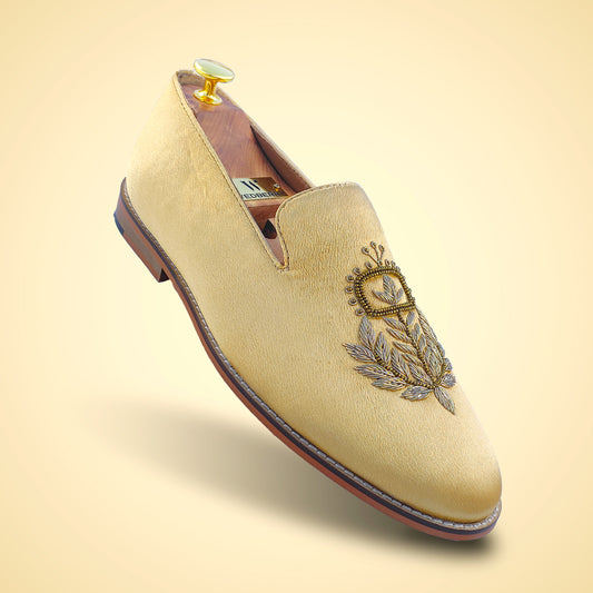 Gold Satin Silk with Golden Zardozi Handwork for Men