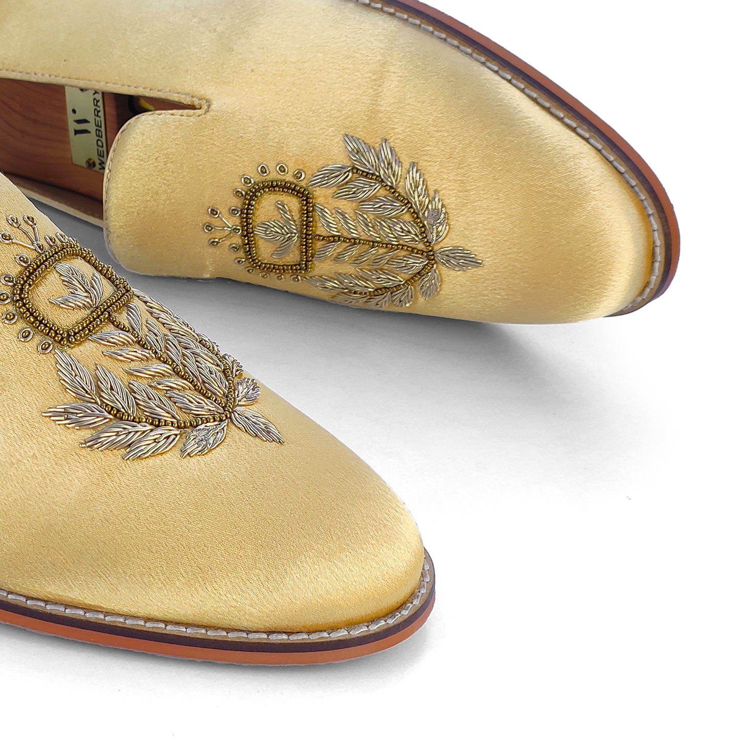 Gold Satin Silk with Golden Zardozi Handwork for Men