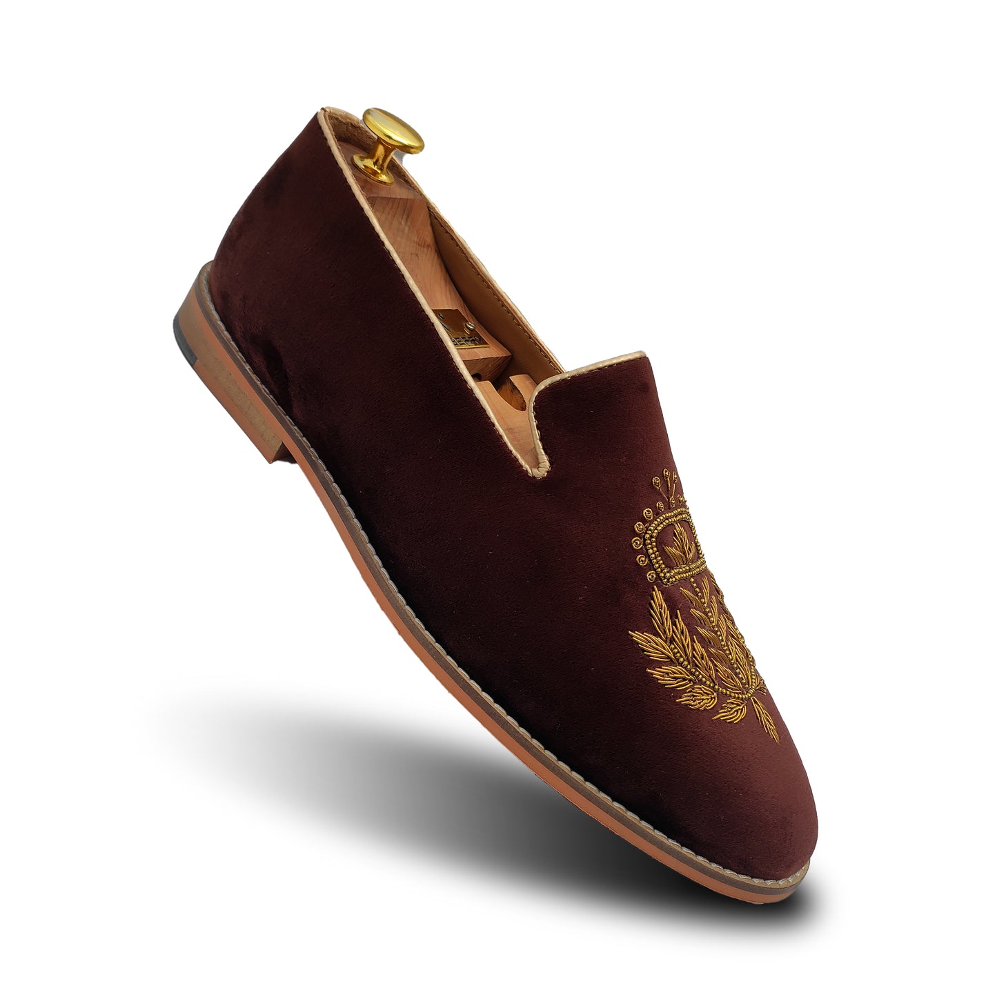 Brown Velvet with Antique Gold Zardozi Handwork for Men