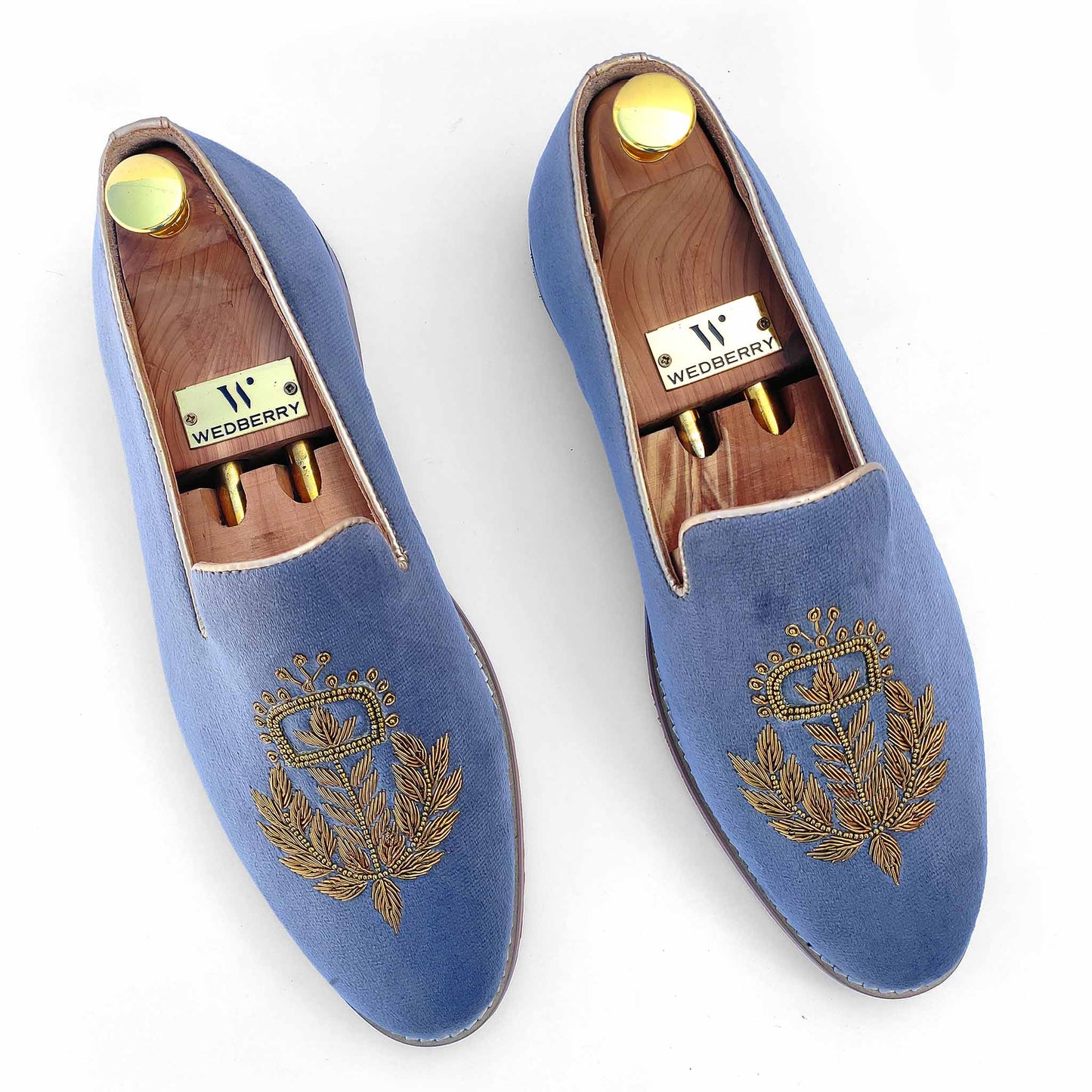 Grey Velvet Zardozi Wedding Ethnic Shoes Handwork for Men