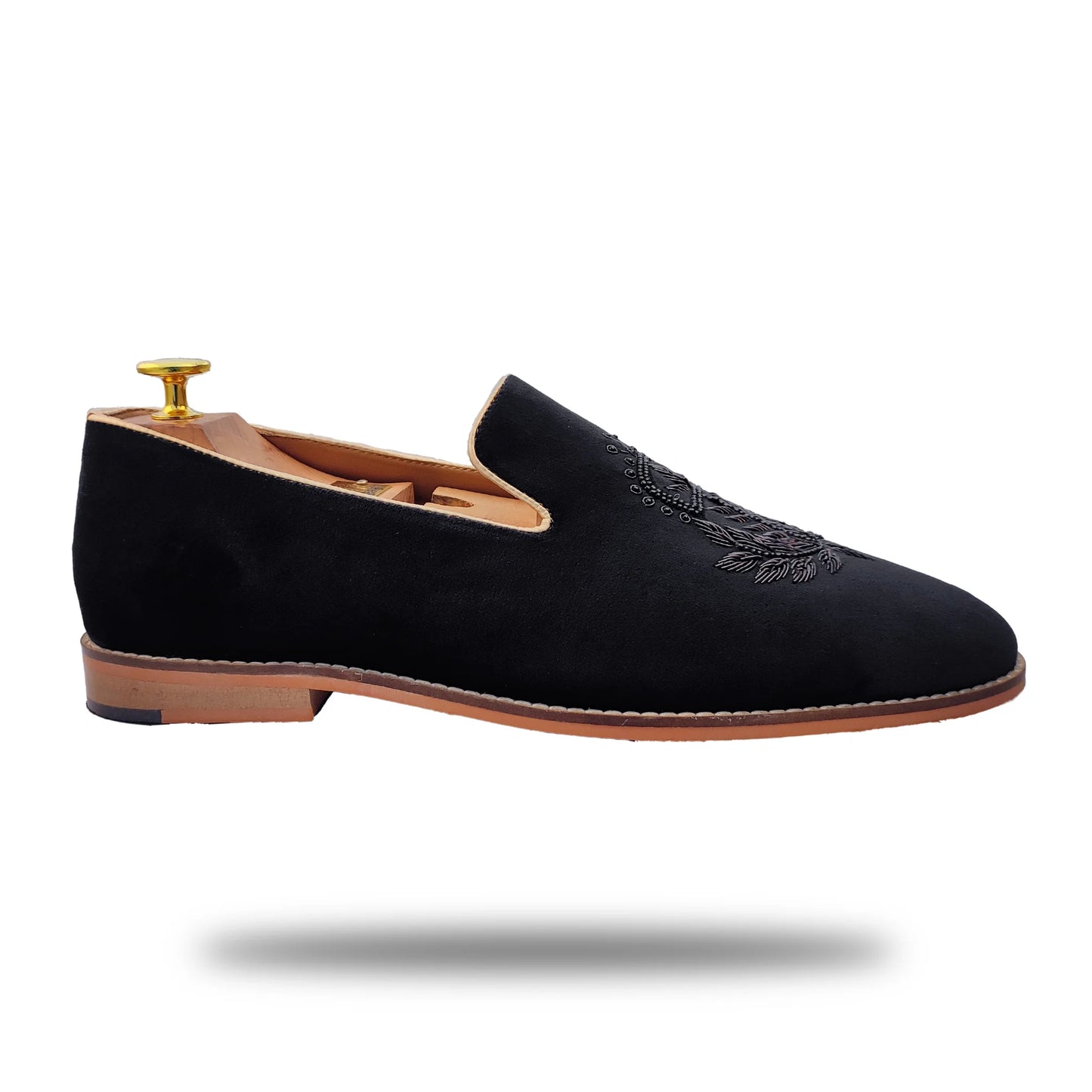 Black Velvet Zardozi Loafers