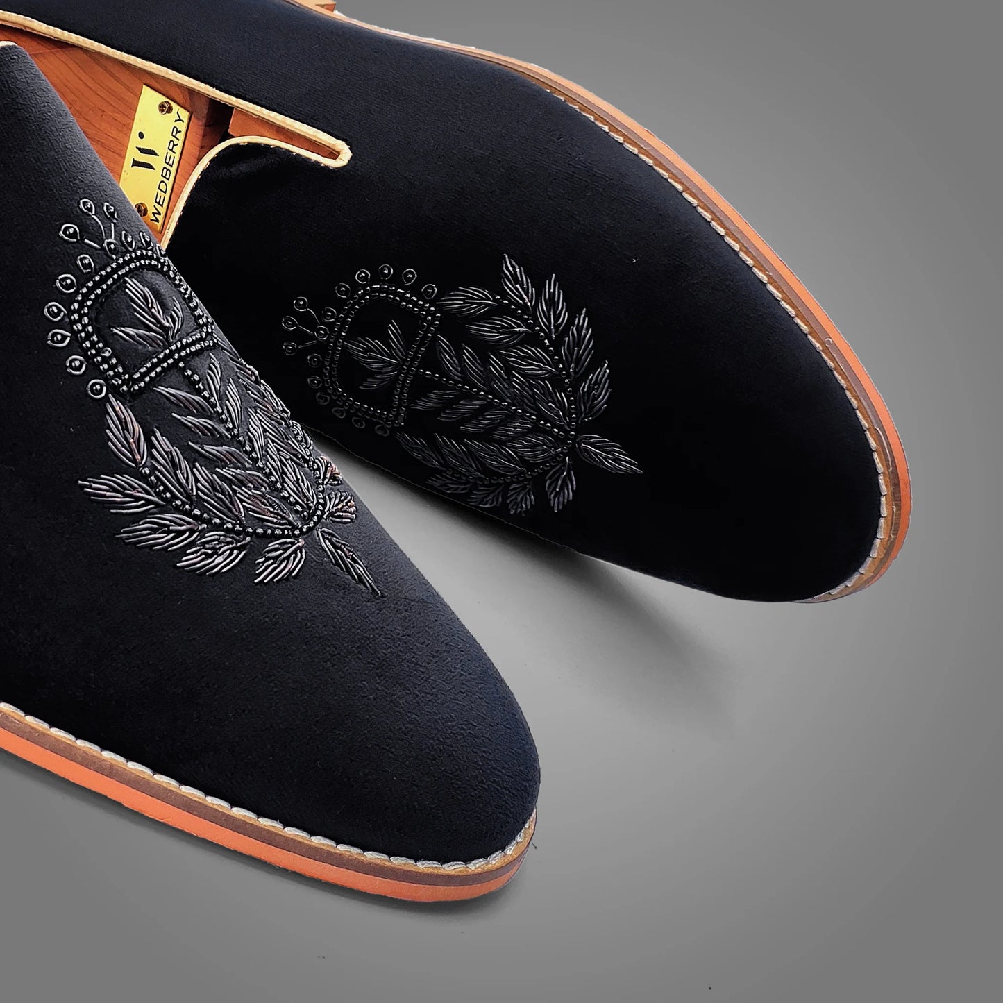 Black Velvet Zardozi Loafers