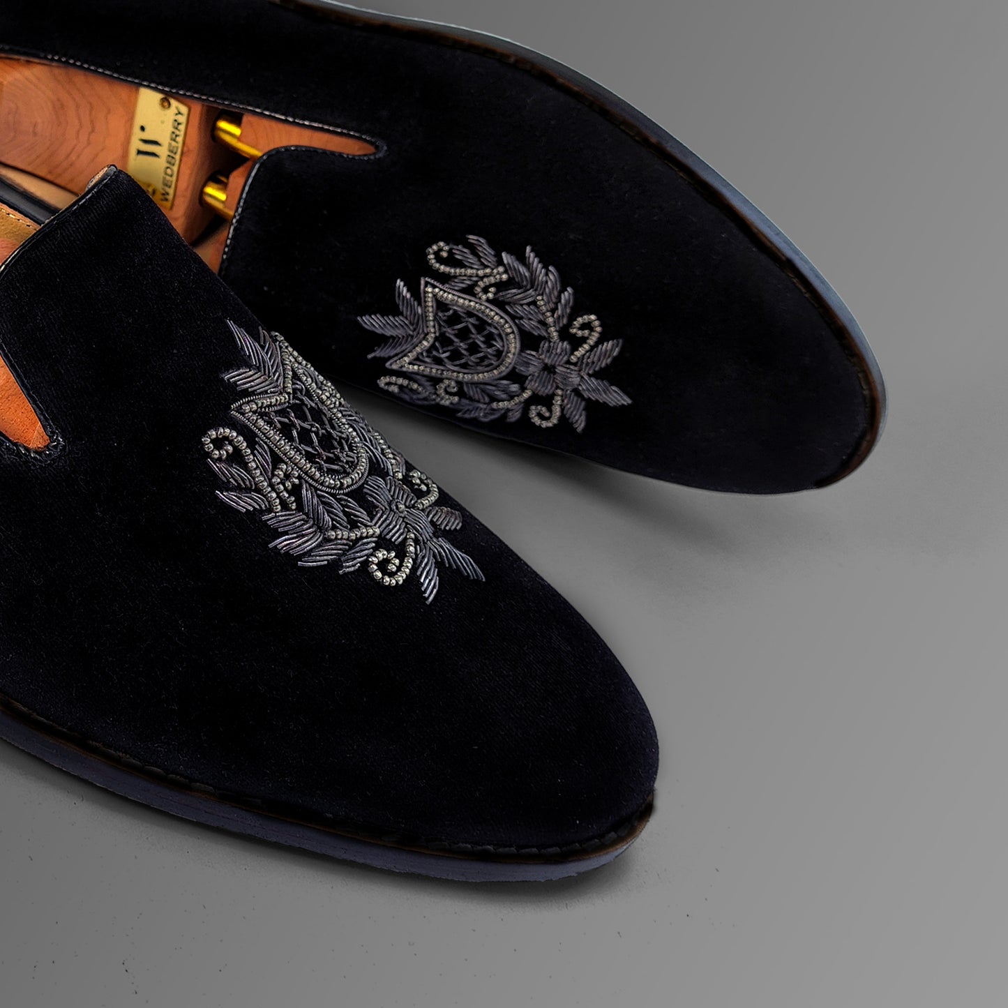 Black Velvet Zardozi Handwork for Men