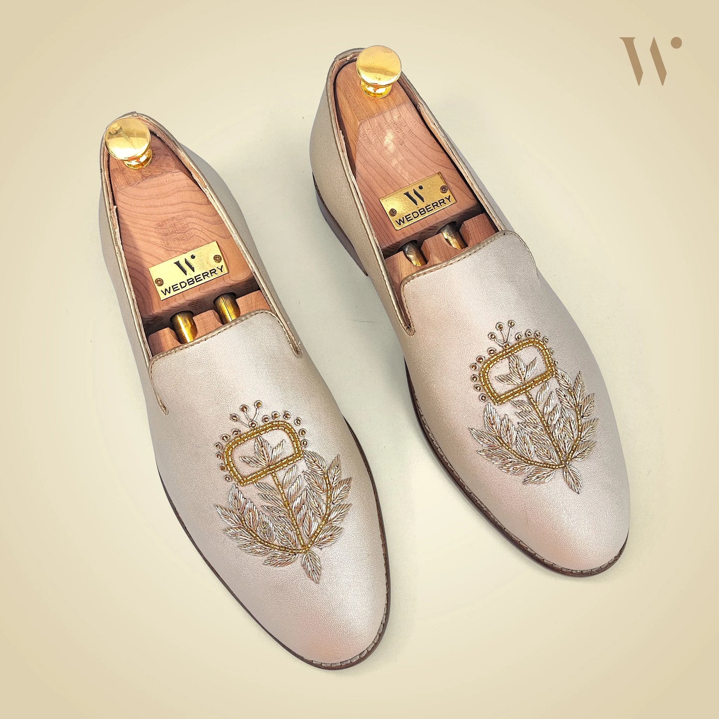 Creme Gold Zardozi Loafers