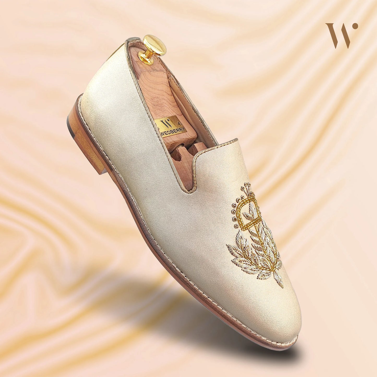 Creme Gold Zardozi Loafers