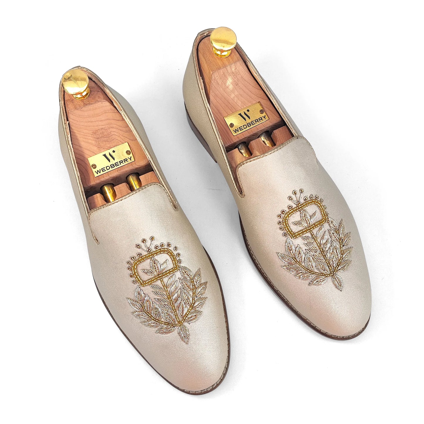 Creme Gold Zardozi Loafers