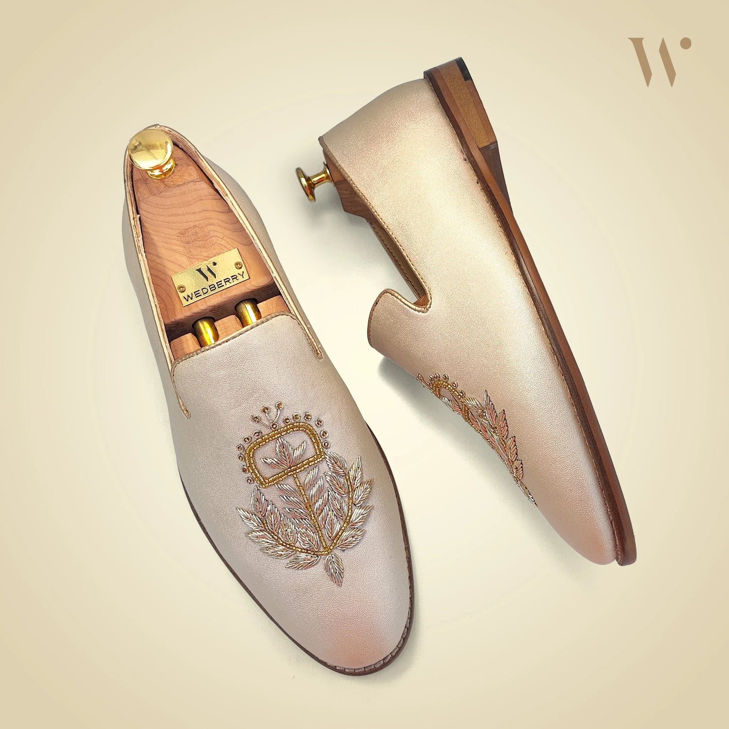Creme Gold Zardozi Loafers
