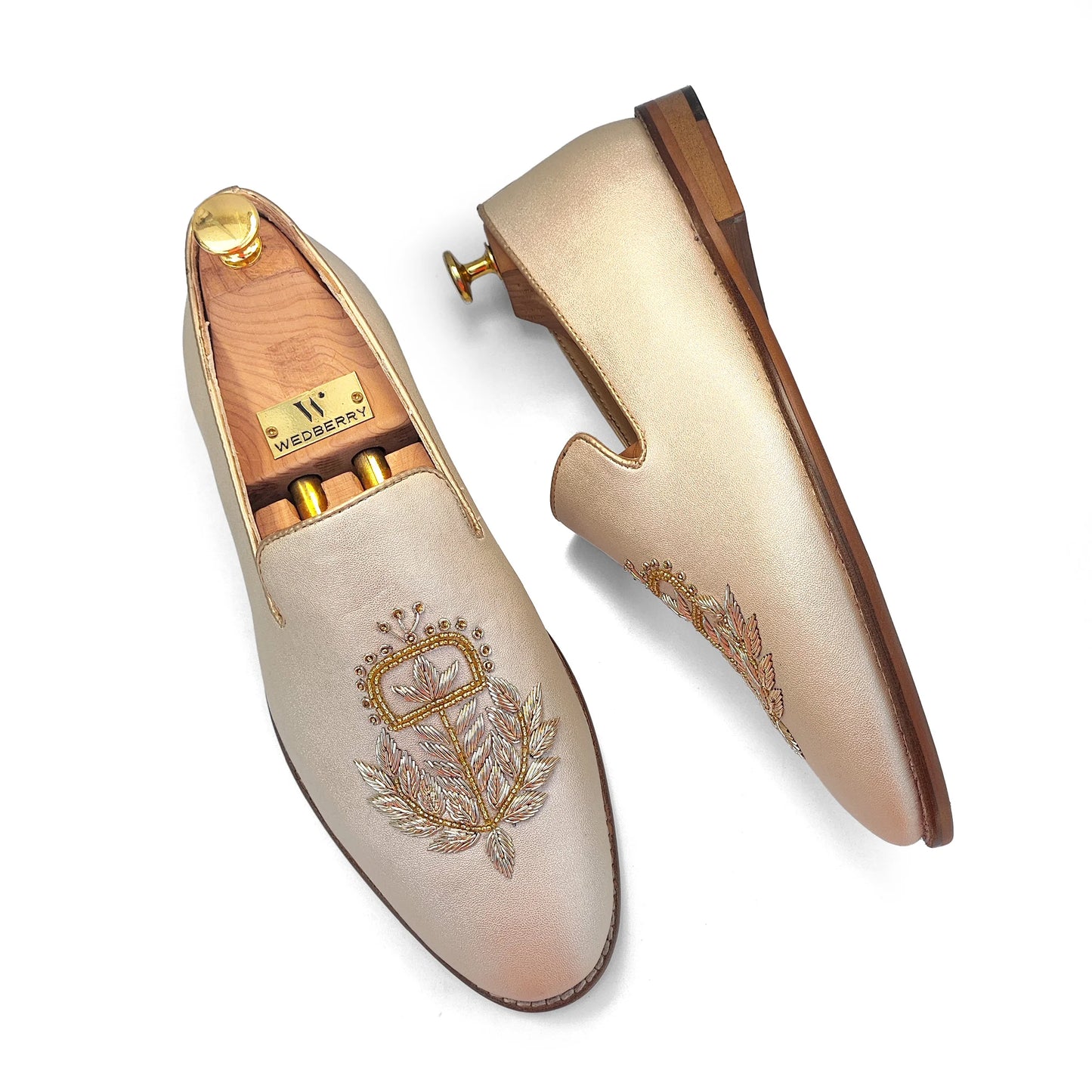 Creme Gold Zardozi Loafers
