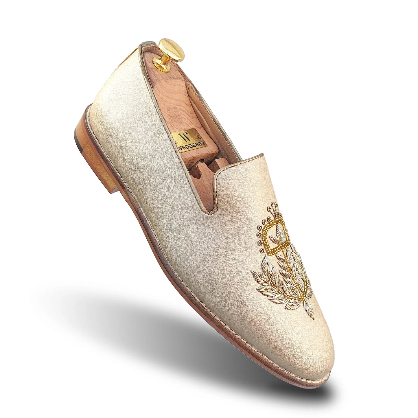 Creme Gold Zardozi Loafers