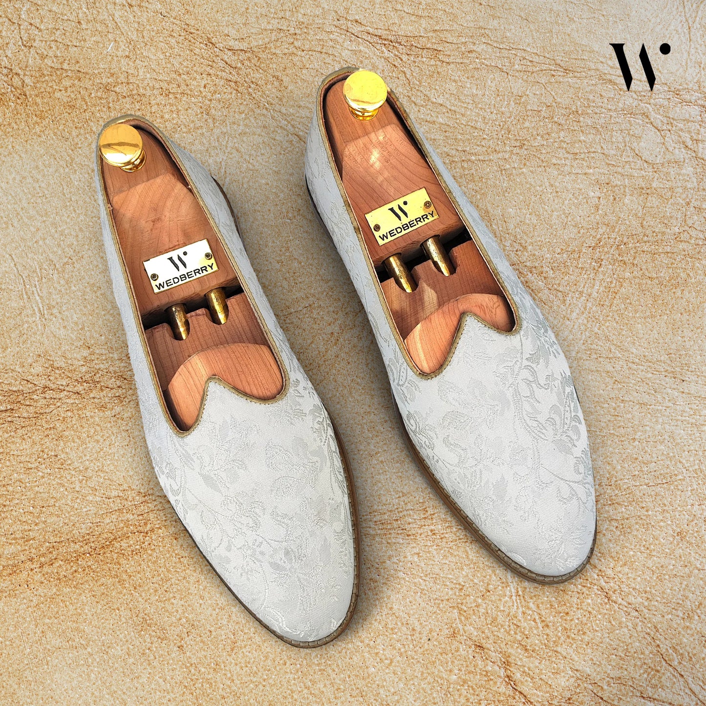 White Wedding Shoes Ethnic Moajri for Men