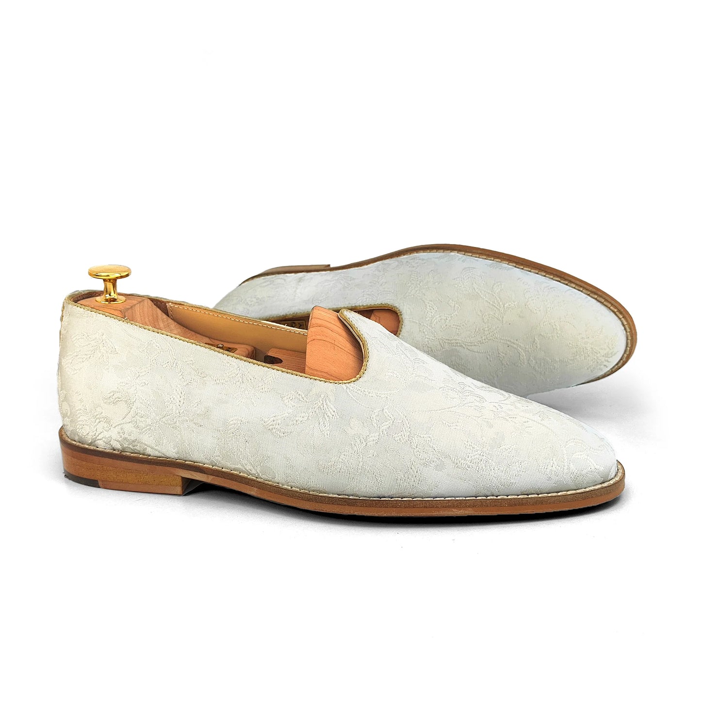 White Wedding Shoes Ethnic Moajri for Men