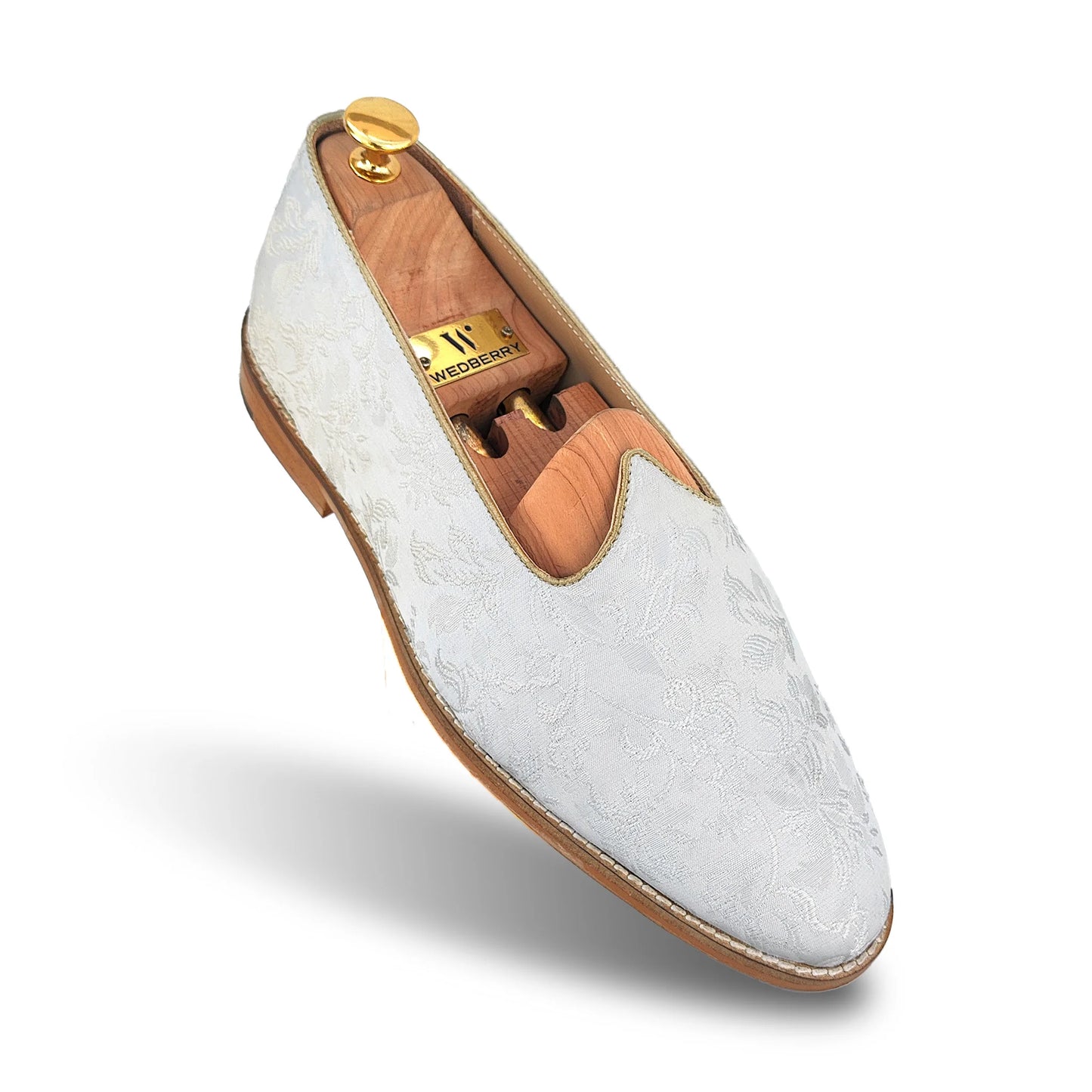 White Wedding Shoes Ethnic Moajri for Men