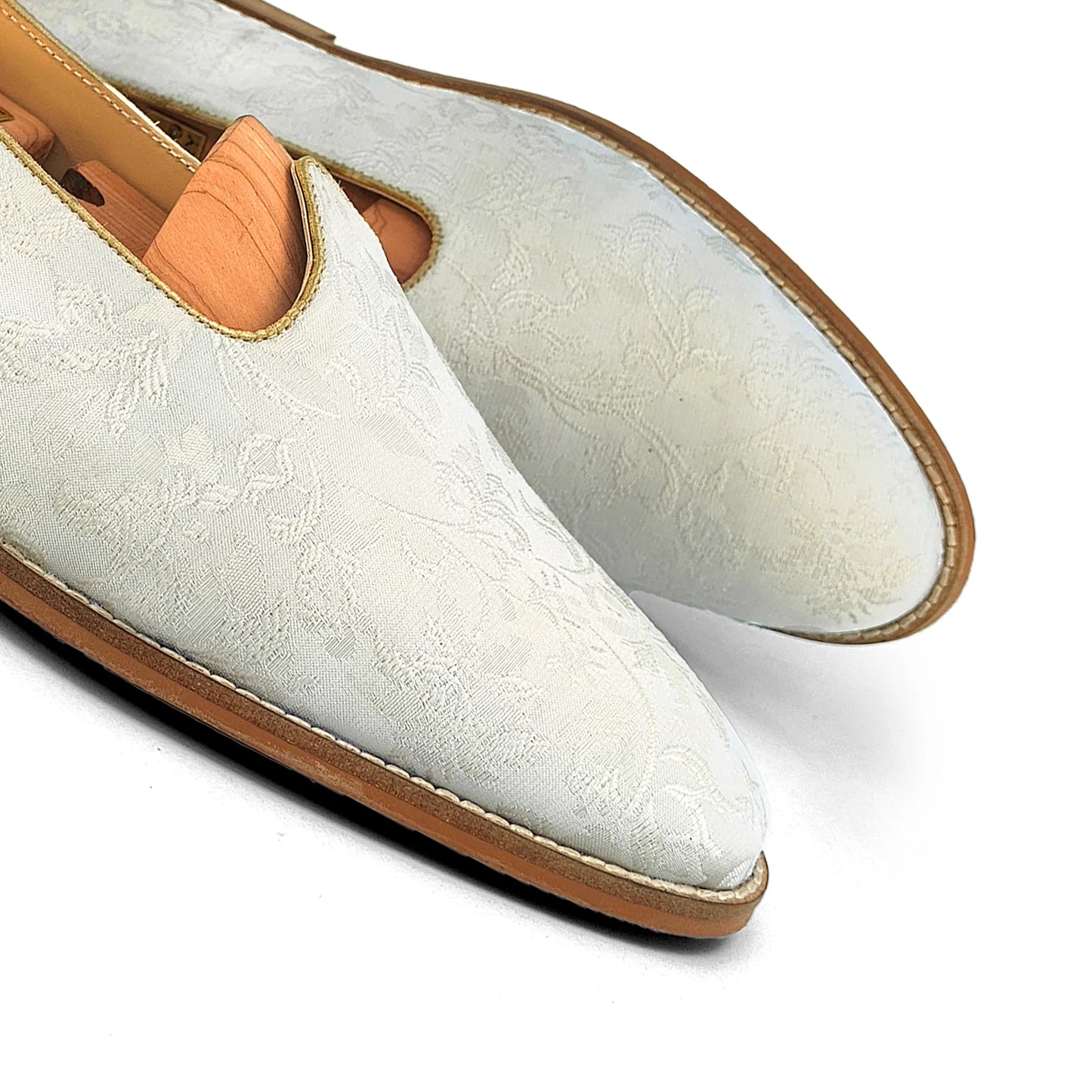 White Wedding Shoes Ethnic Moajri for Men