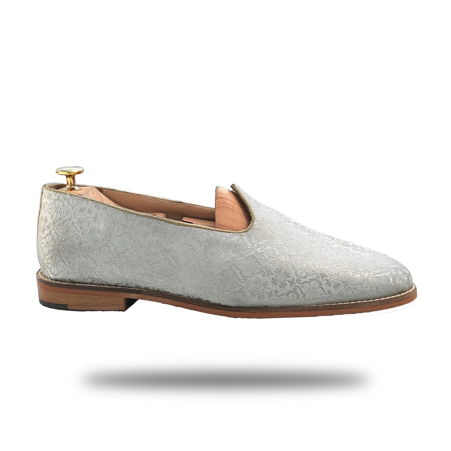 White Brocket Wedding Shoes Ethnic Moajri Nagra Party Loafers for Men