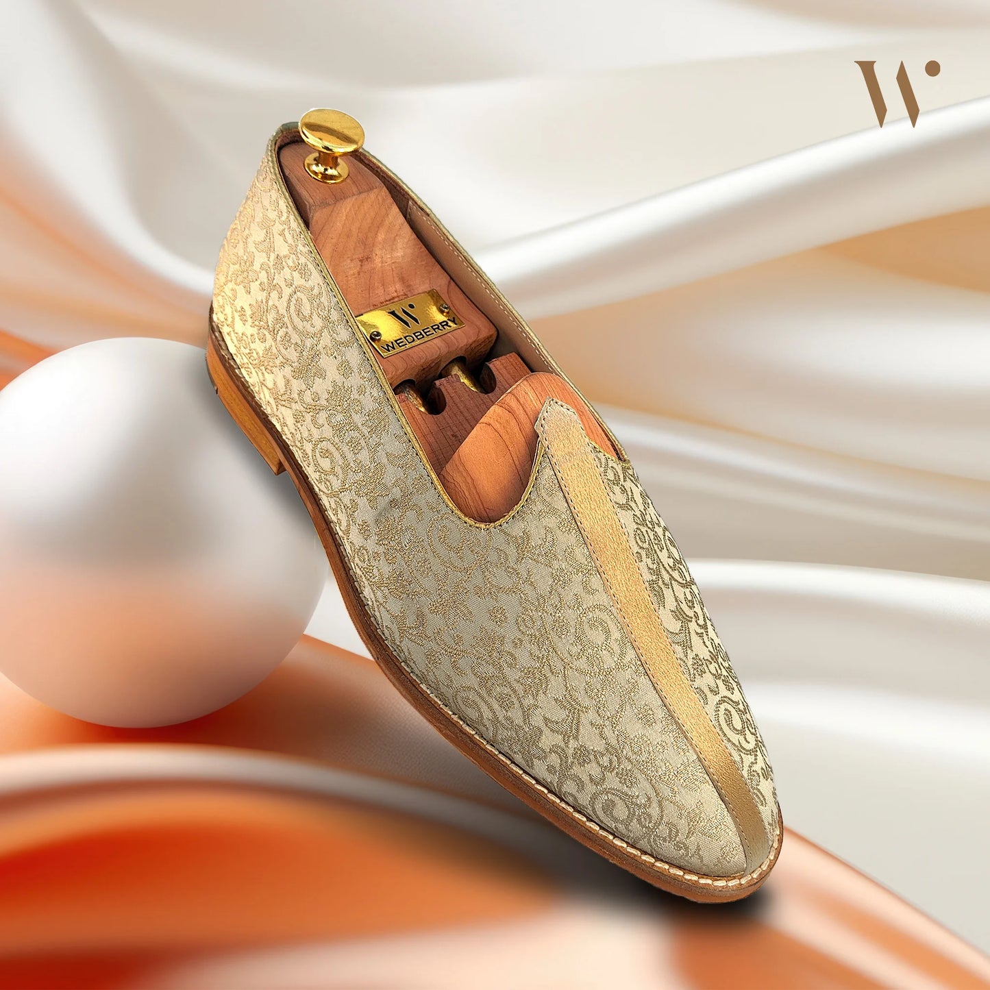 Beige Wedding Shoes Mojari Ethnic for Men