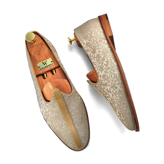 Beige Wedding Shoes Mojari Ethnic for Men