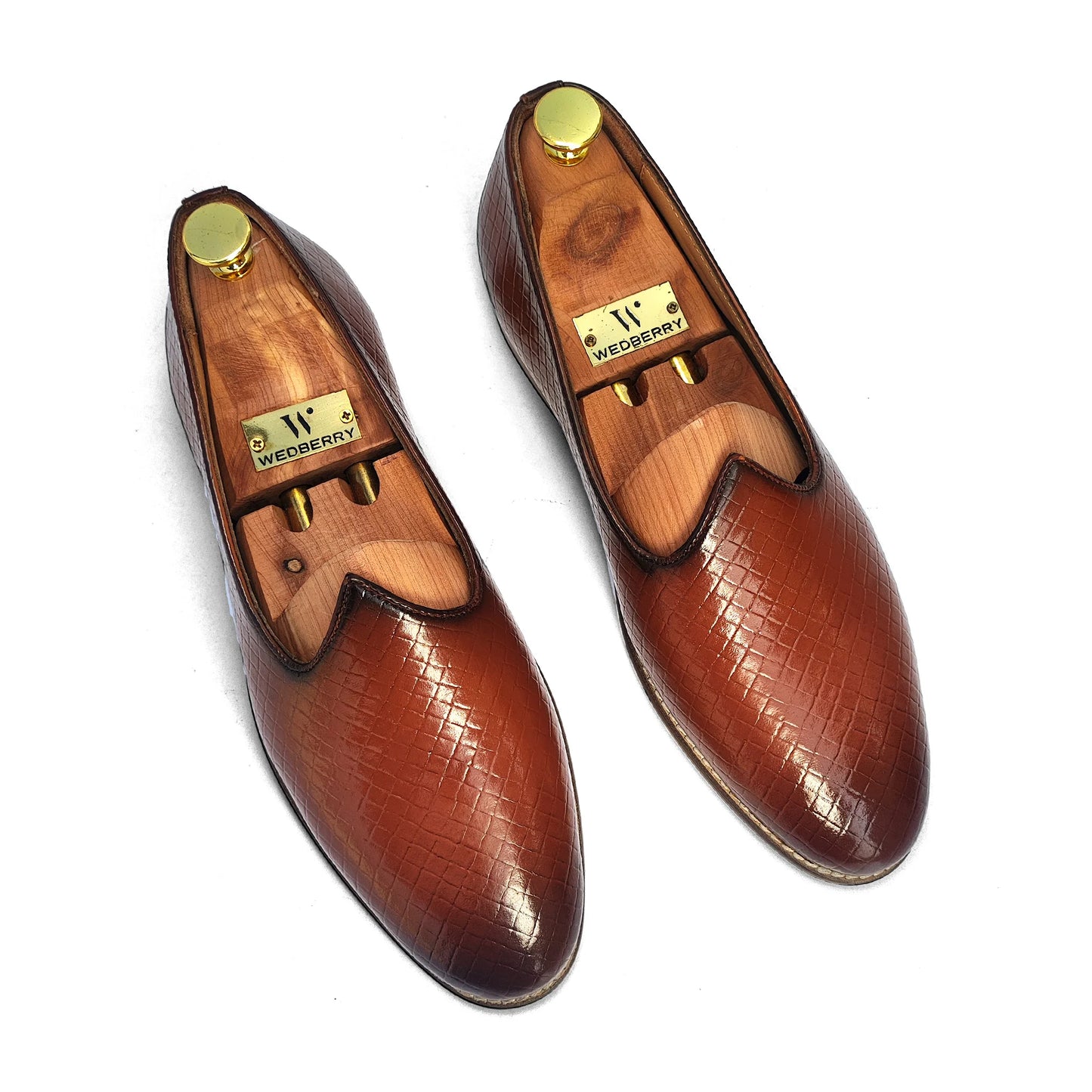 Tan Woven and Patina Finish Mojri Nagra for Men