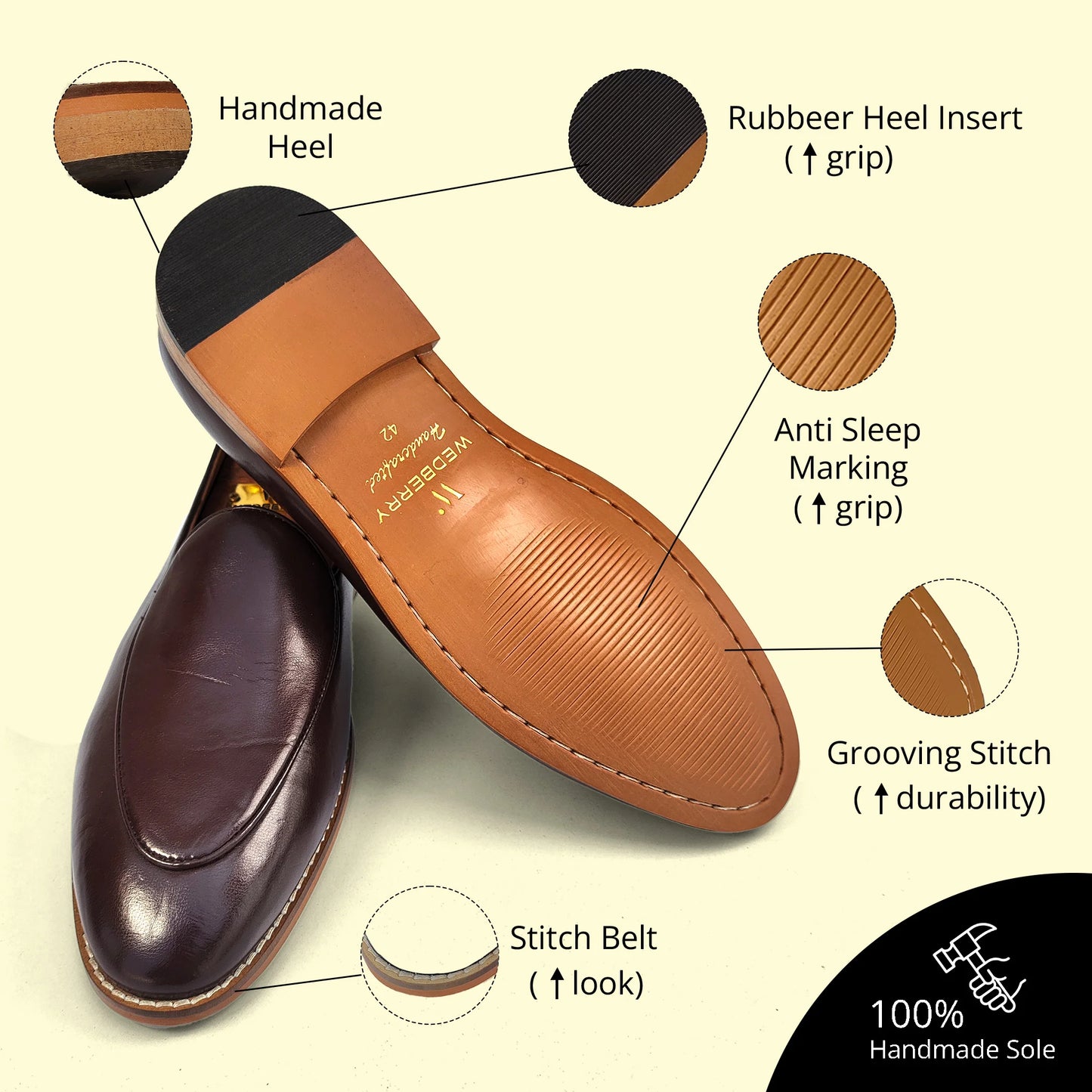 Brown Jave Apron Python Slipon Loafer for Men