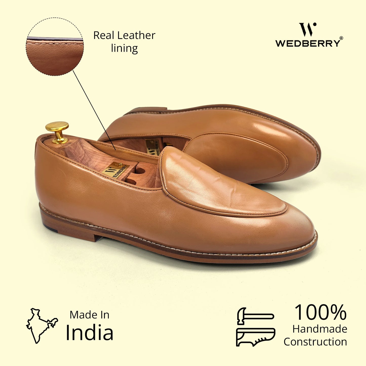 Biege Jave Apron Python Slipon Loafers for Men