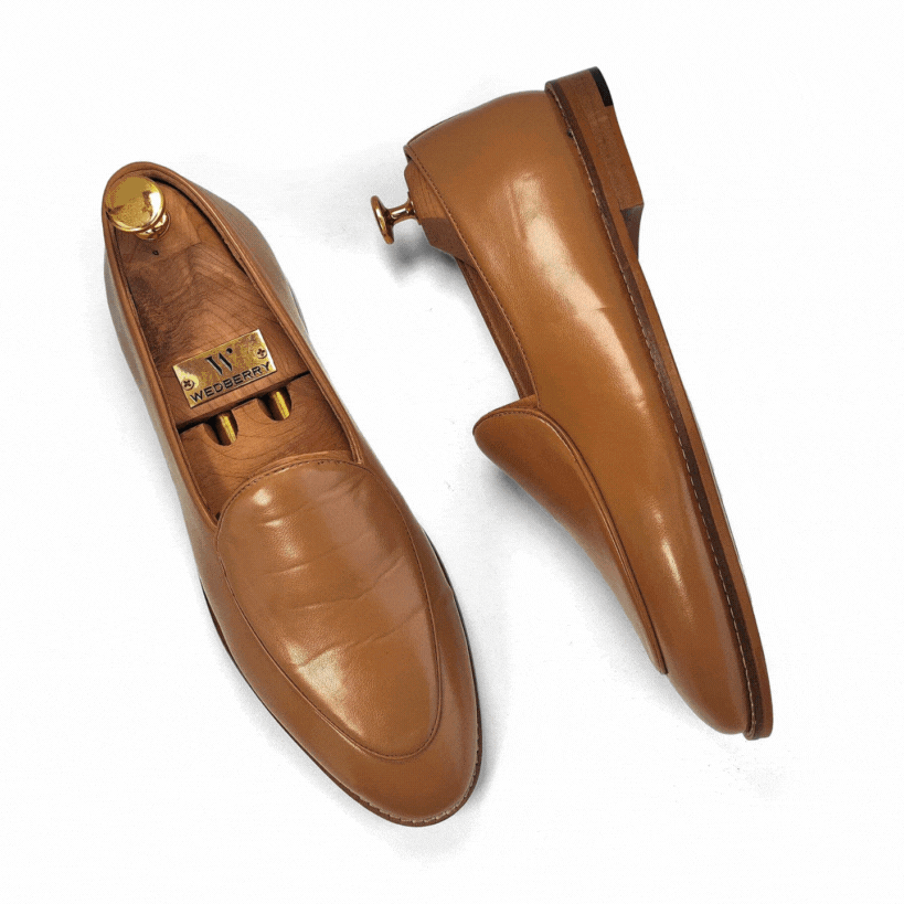 Biege Jave Apron Python Slipon Loafers for Men
