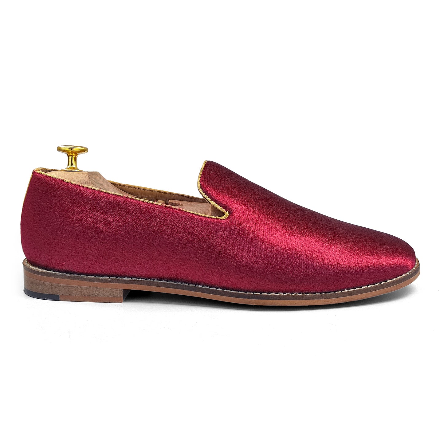 Maroon Premium Satin Wedding Shoes Men
