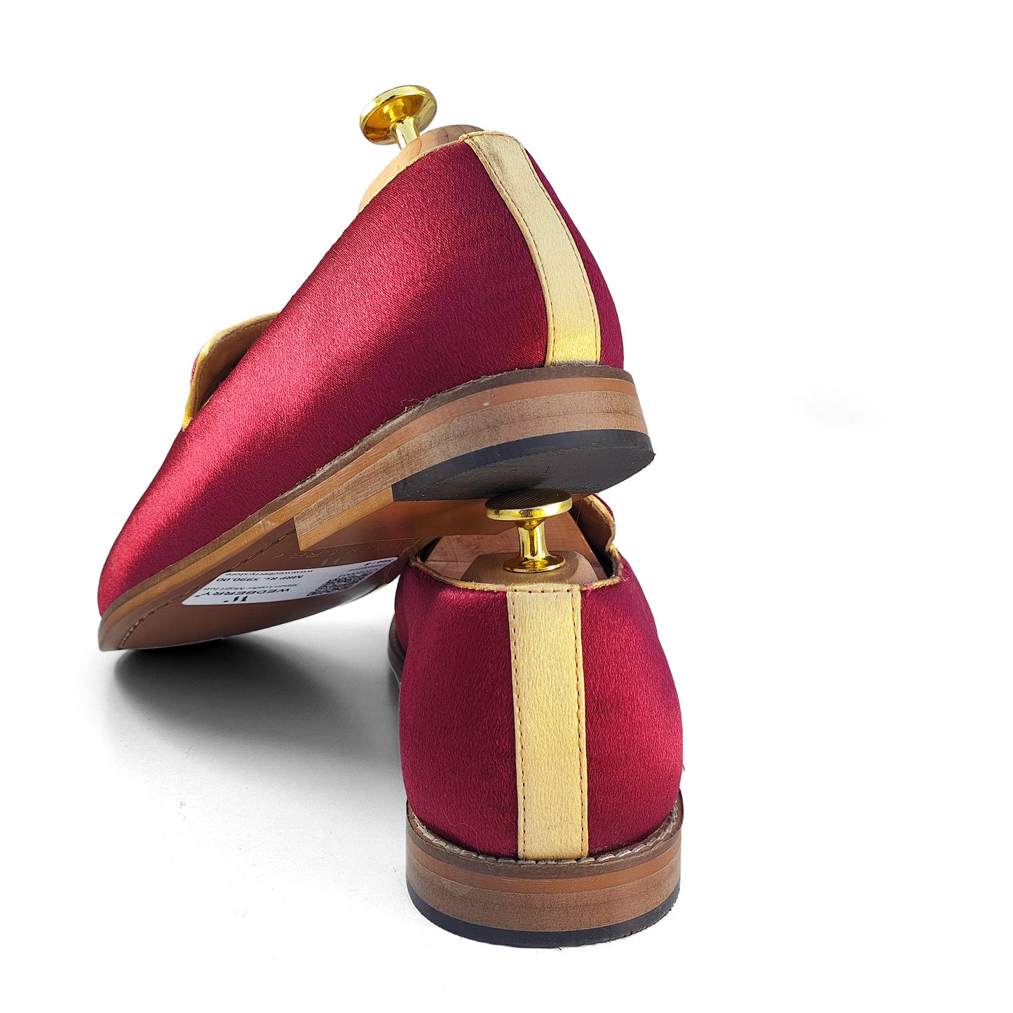Maroon Premium Satin Wedding Shoes Men