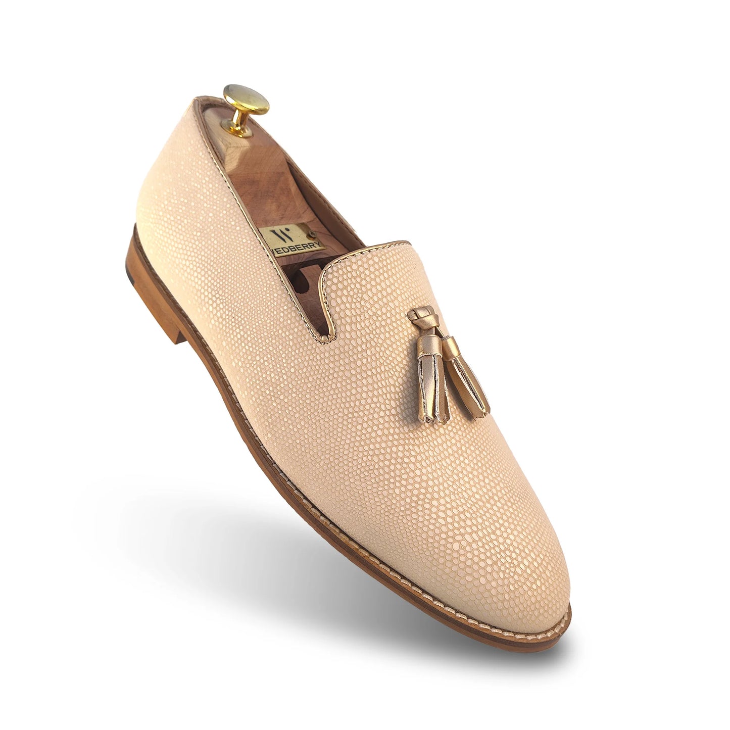 Pearl Ivory Biege Python Tassle Slipon for Men
