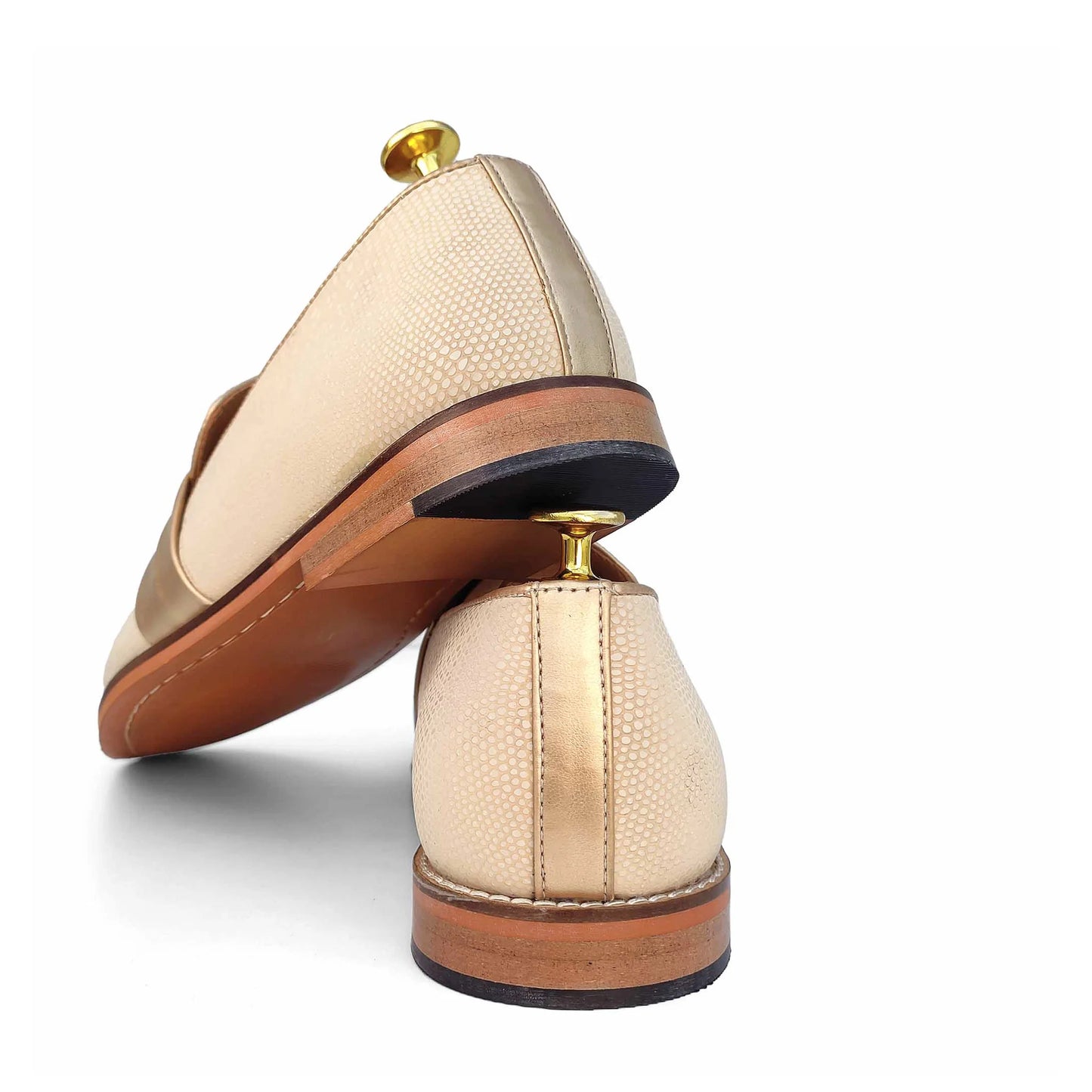 Pearl Ivory Biege Python Tassle Slipon for Men