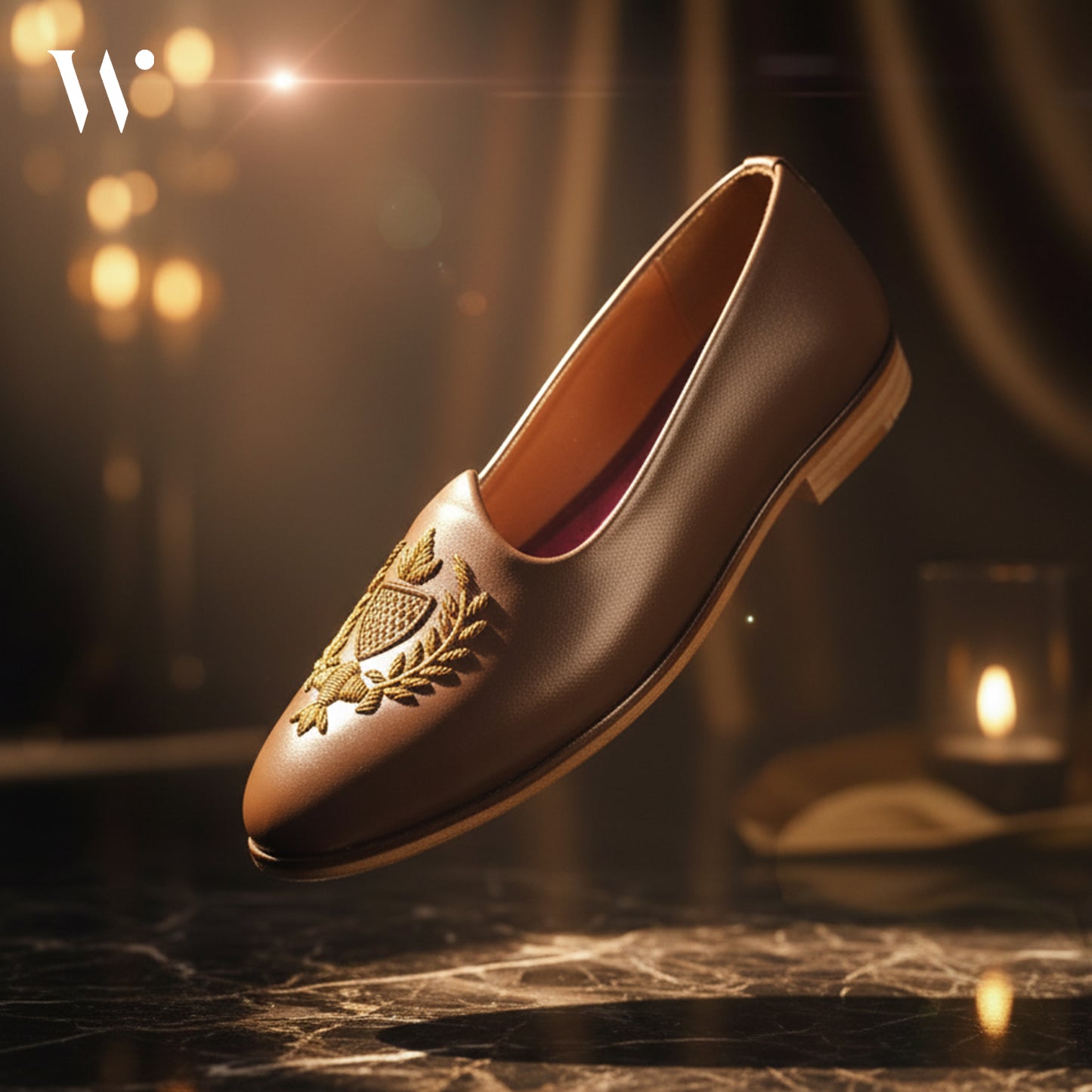 Brown Zarodozi Antique Handwork Mojadi for Men