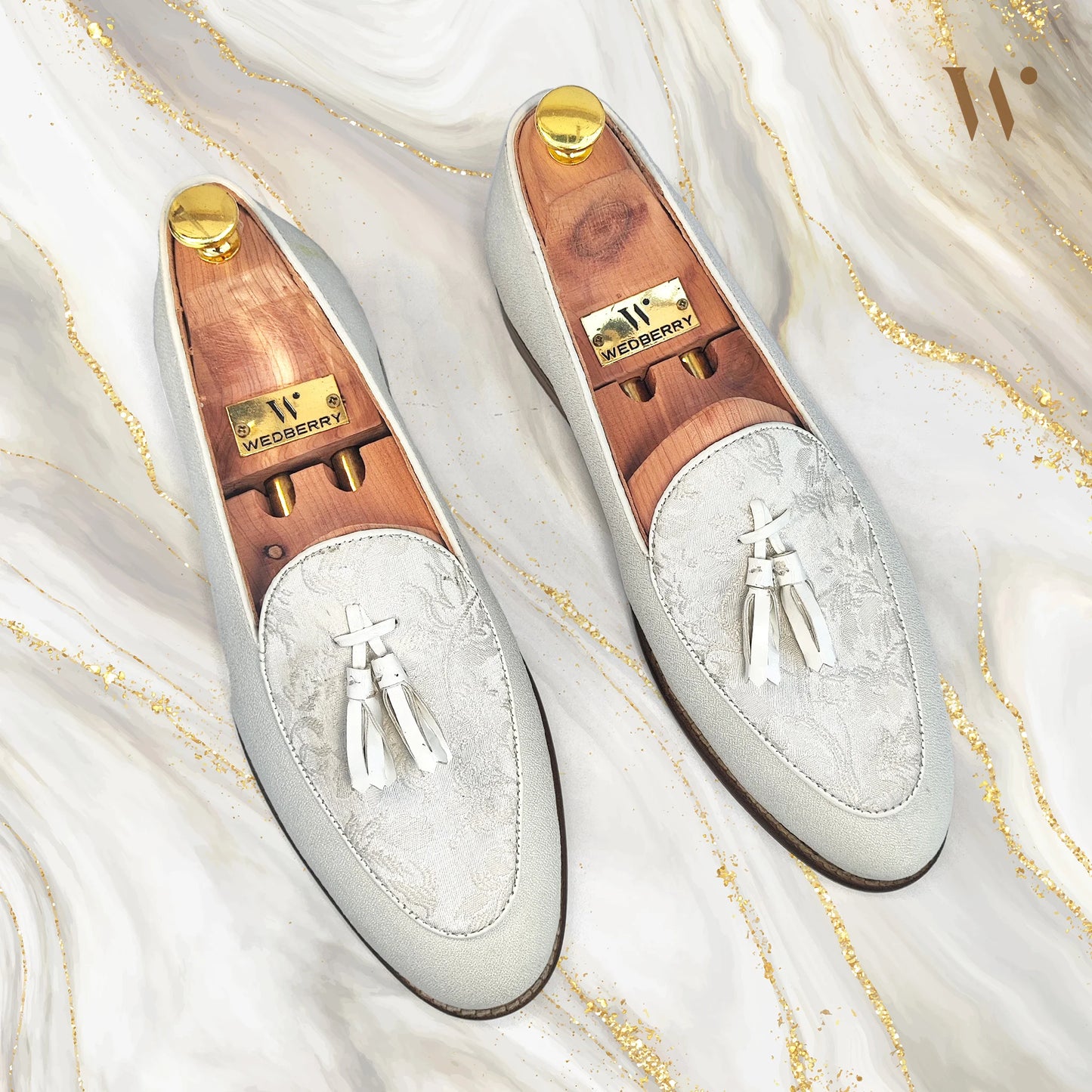 White Self Embroidered Tassle