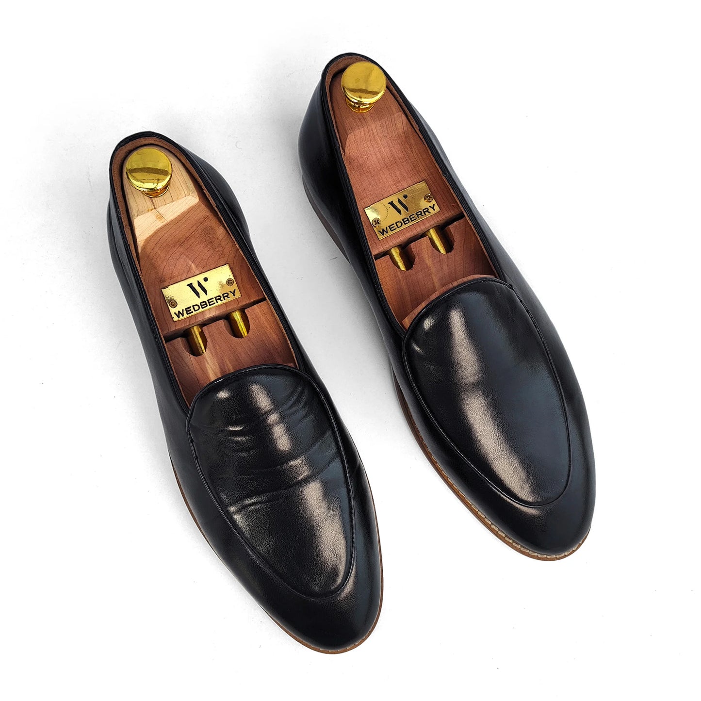 Black Jave Apron Solid Slipon Loafers for Men