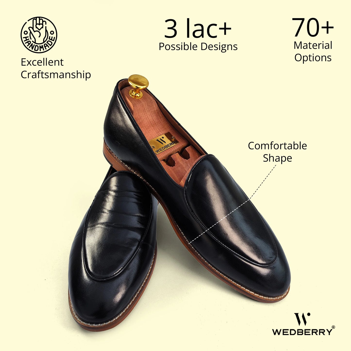 Black Jave Apron Solid Slipon Loafers for Men