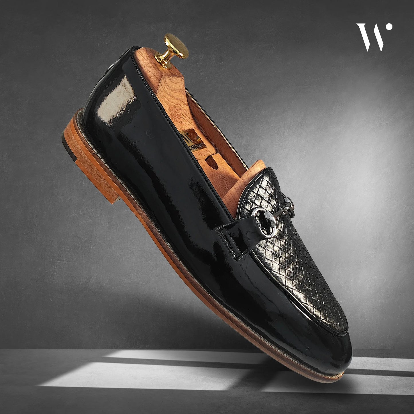 Black Checkered Buckle Slip-on Shoes Dress and Party Shoes for Men