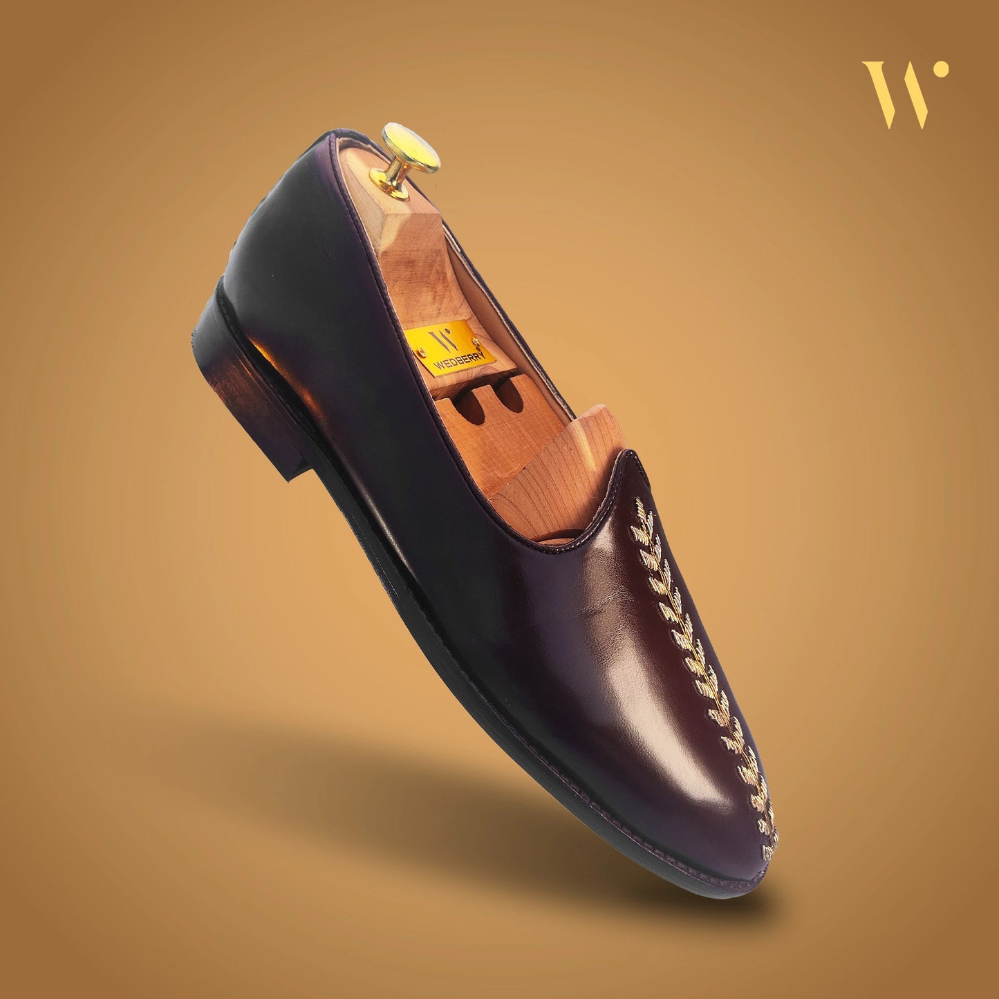 Mewati Mojri Brown with Zardozi Handwork