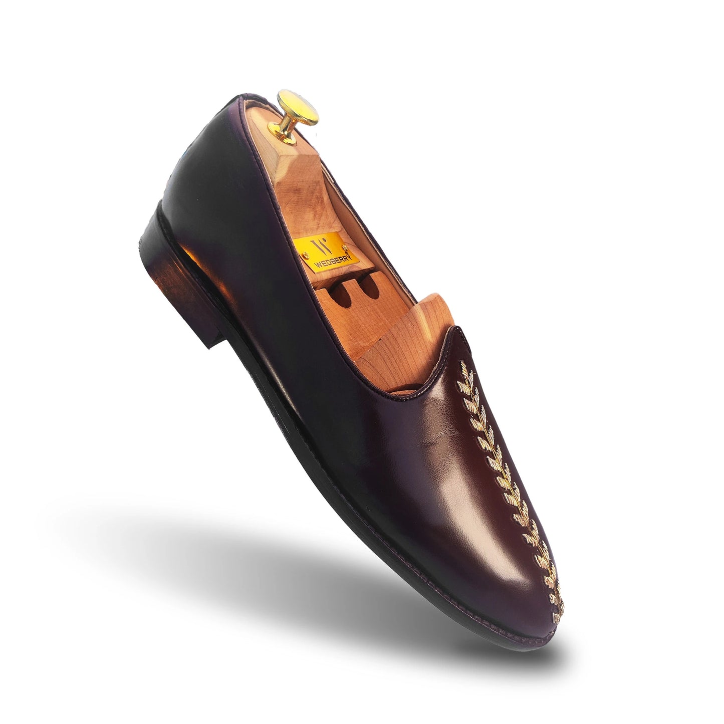 Mewati Mojri Brown with Zardozi Handwork