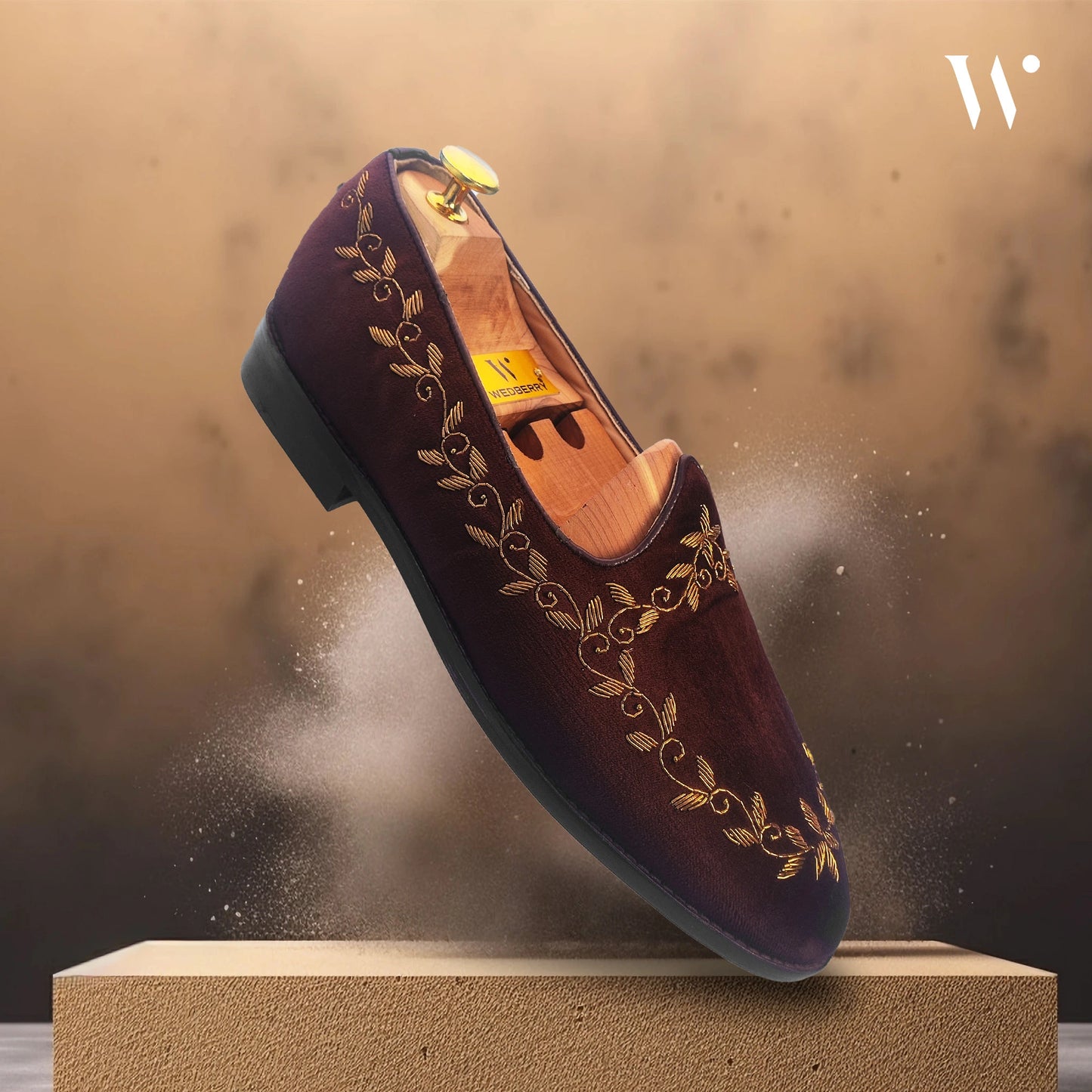 Mewati Mojri Brown with Full Zardozi Handwork