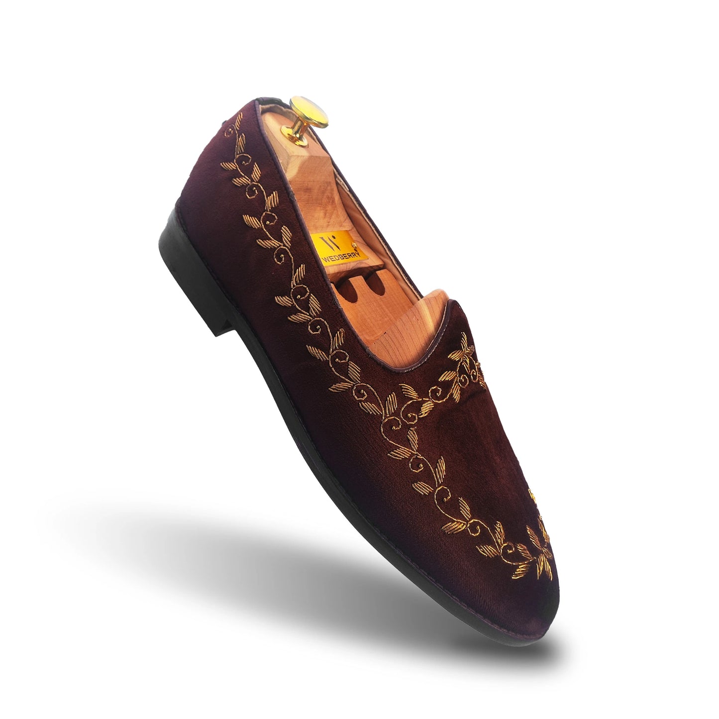 Mewati Mojri Brown with Full Zardozi Handwork