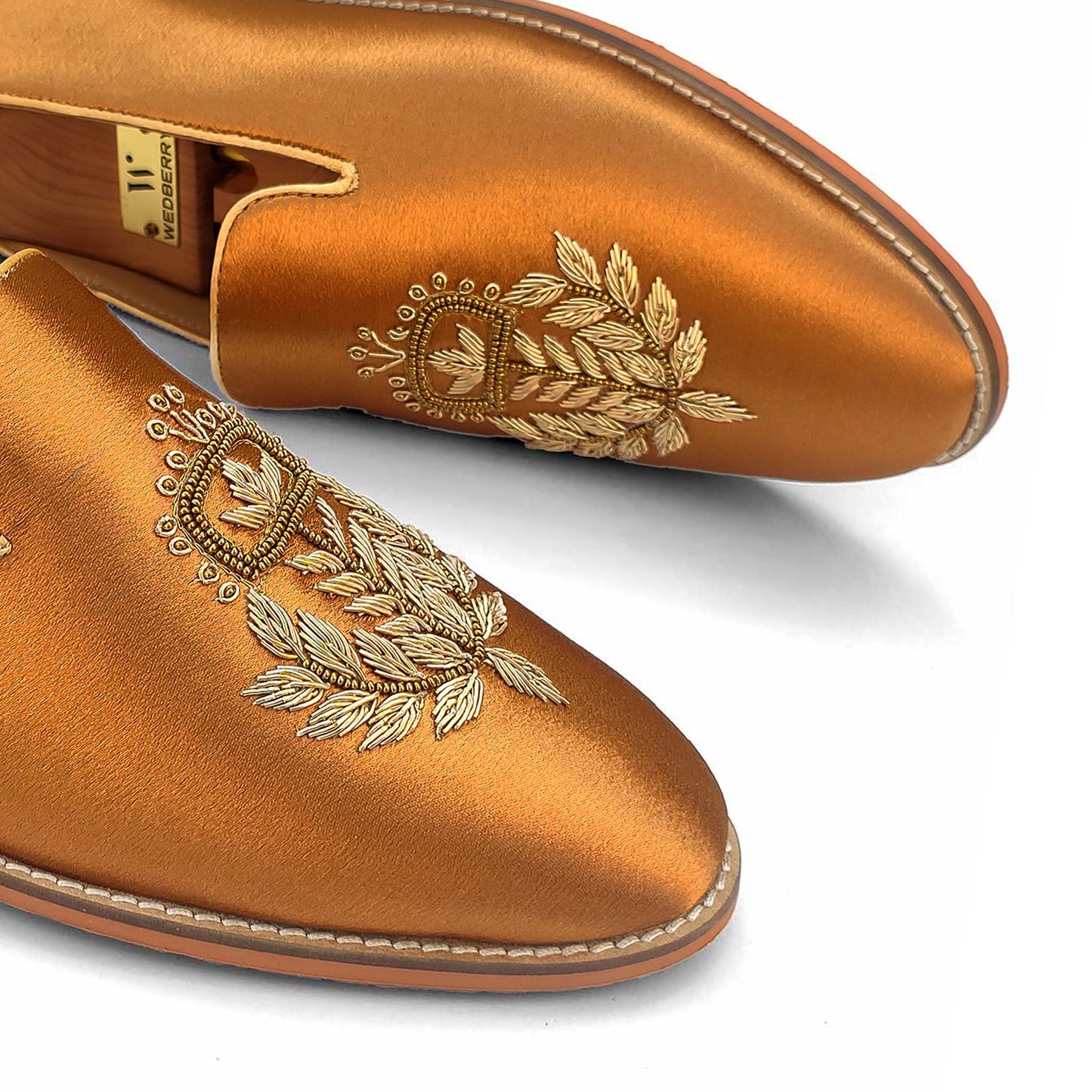 Copper Gold Satin Silk with Golden Zardozi Handwork for Men
