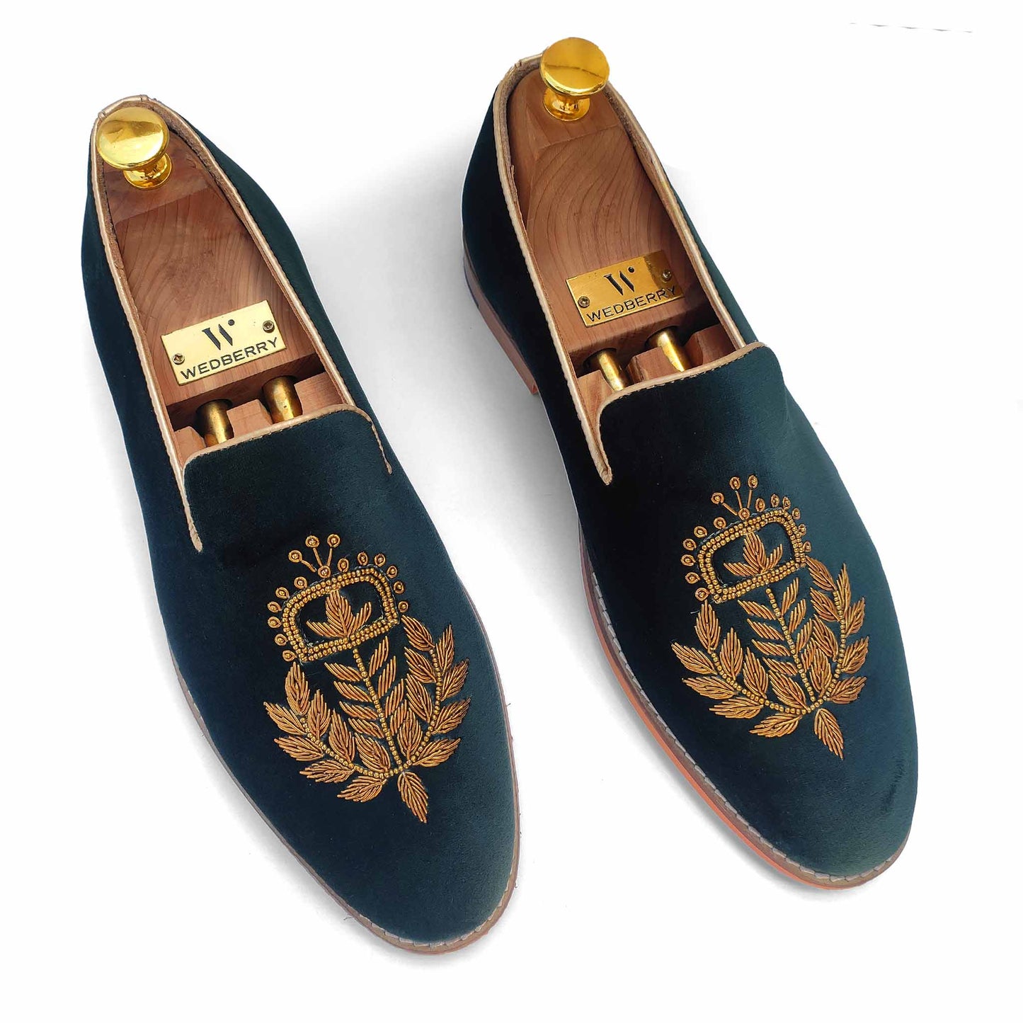 Forest Green Velvet Zardozi Handwork for Men